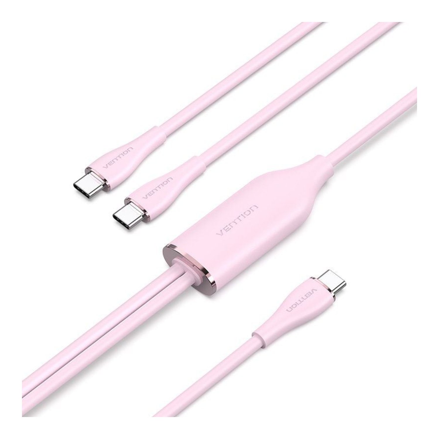 Vention Cable USB Tipo-C · 2x USB Tipo-C Macho · 100W · 480Mbps · 1,5m · Rosa