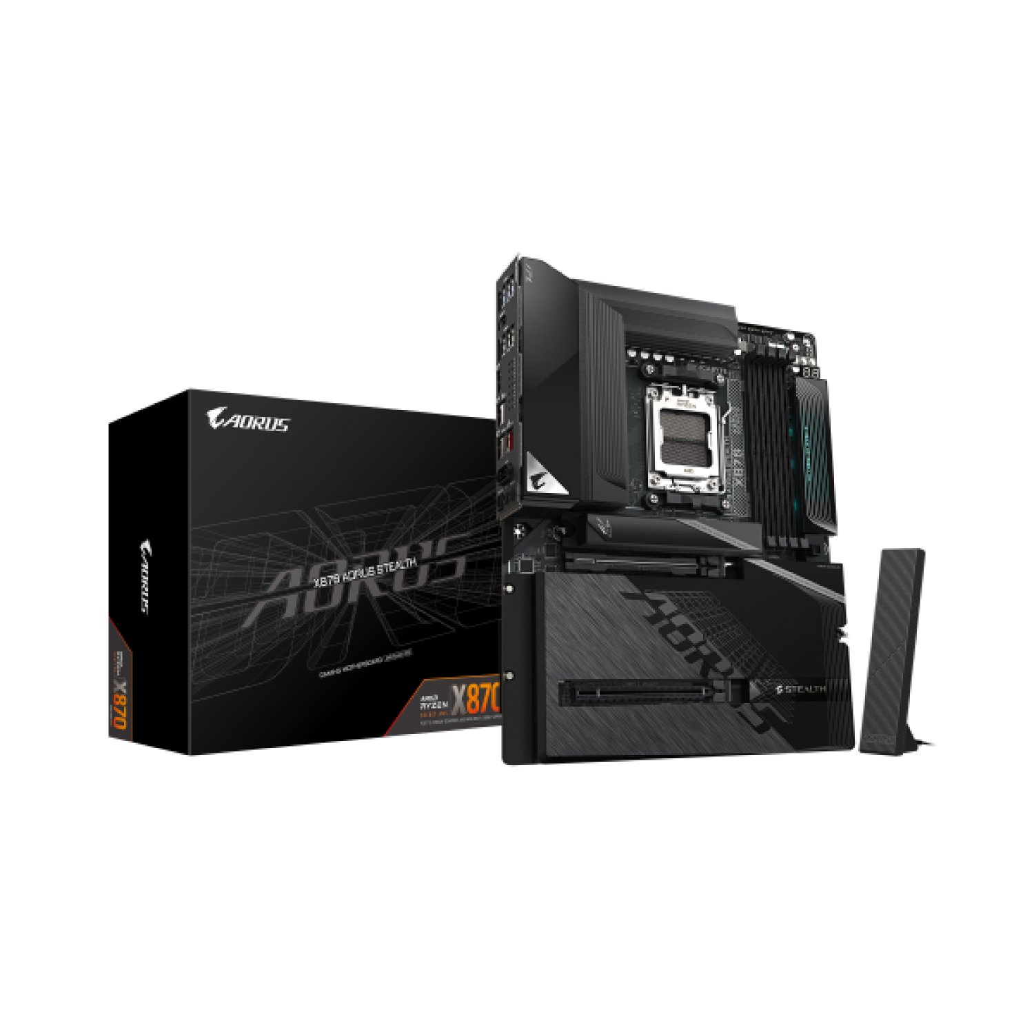 Gigabyte X870 AORUS Stealth · Placa Base · AMD Ryzen 9000 · DDR5 8200MHz · PCIe 5.0 · Wi-Fi 7