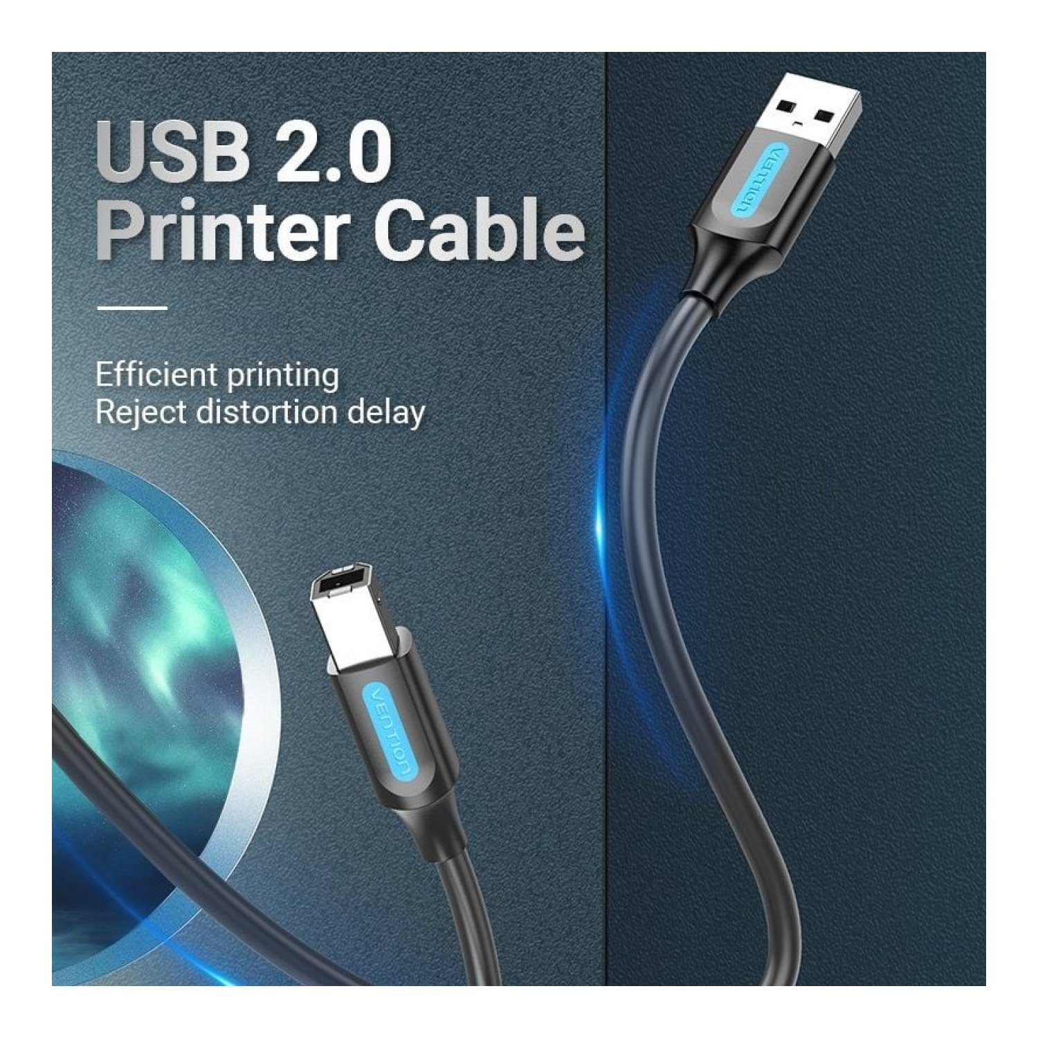 Vention Cable USB 2.0 Tipo-B · 1m · 480Mbps · Negro