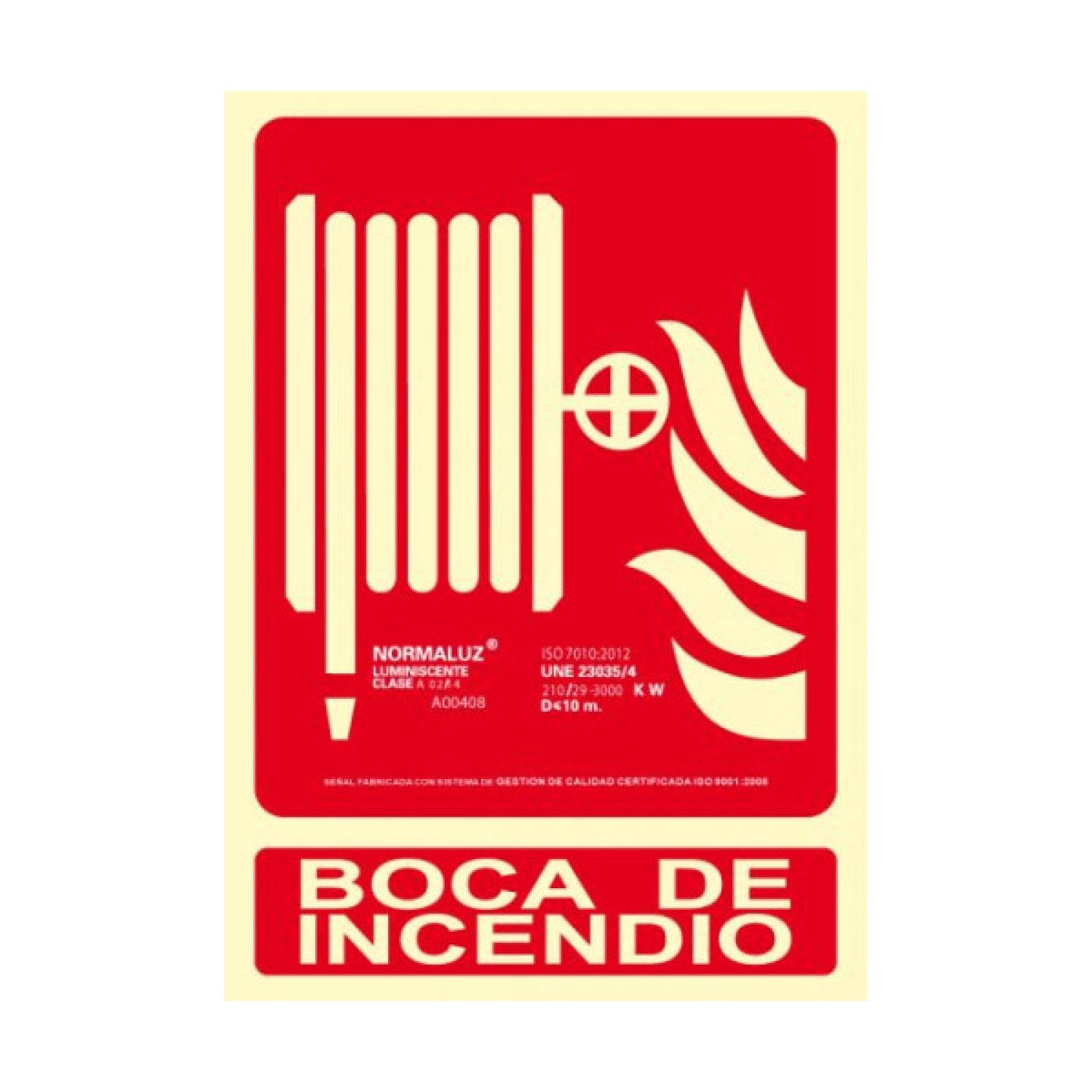 Archivo 2000 · Señal Boca de Incendio · PVC Rojo · 210x300 mm