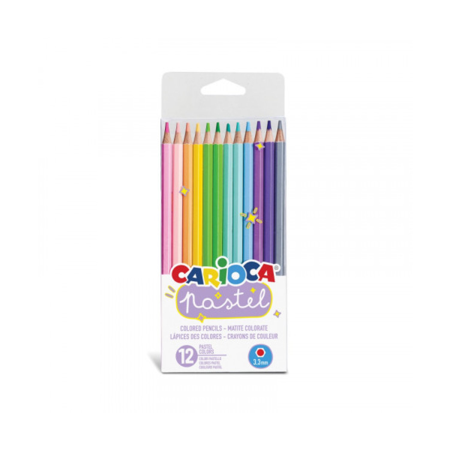Carioca · Lápices Pastel · Bolsa 12 Colores · PVC