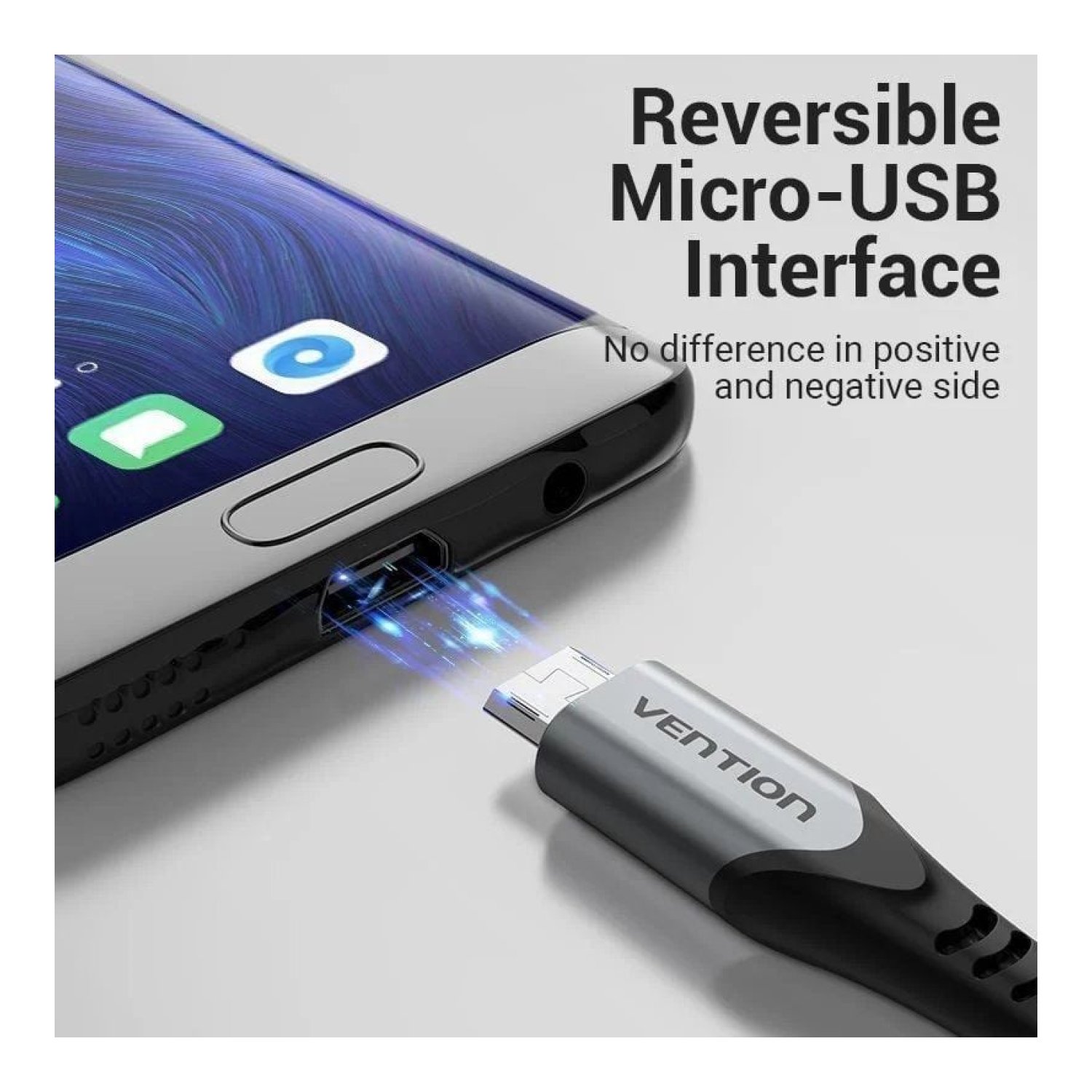 Vention Cable USB 2.0 · USB Macho a Micro USB · 480Mbps · 50cm · Negro