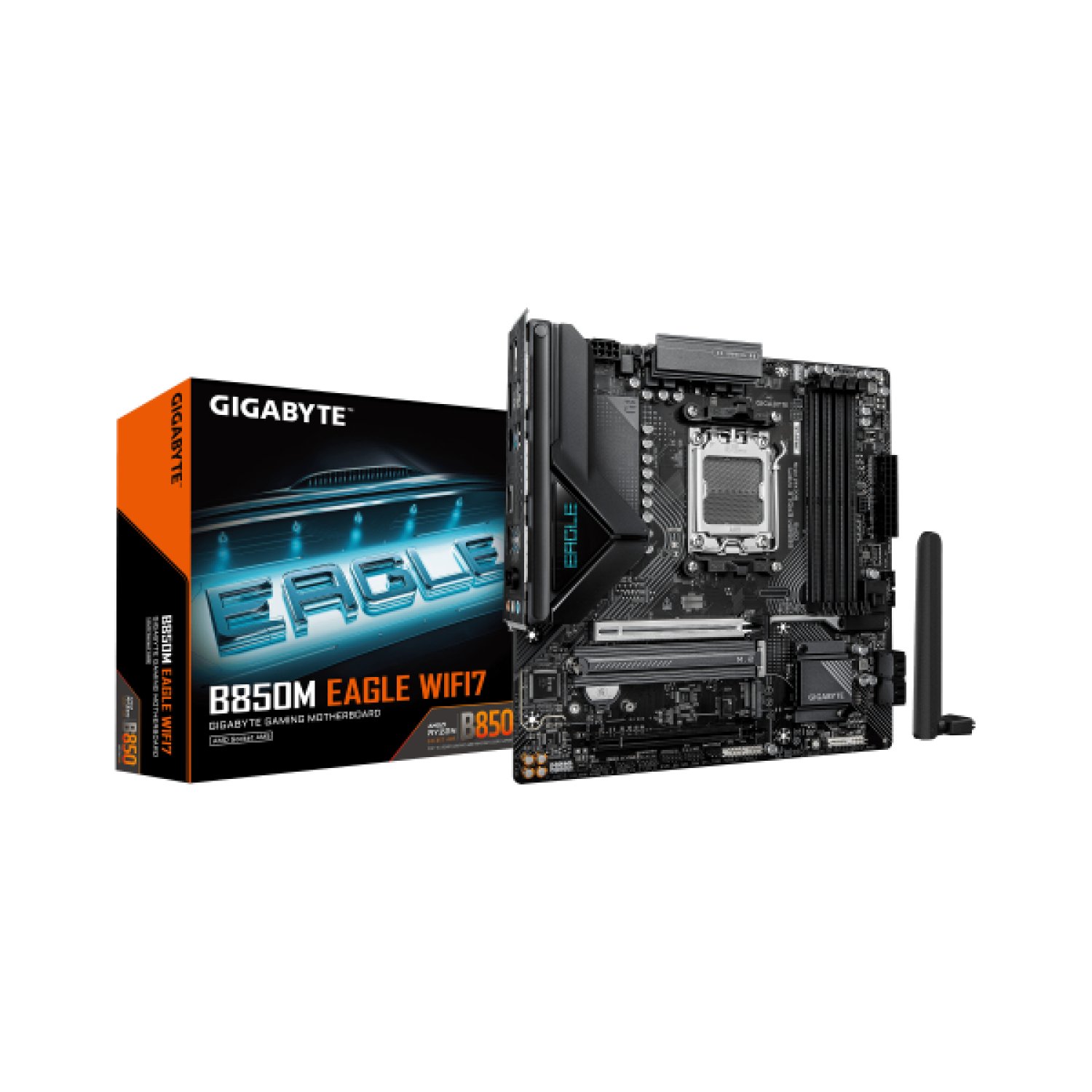 Gigabyte B850M Eagle WiFi7 · Placa Base AMD AM5 · WiFi 7 · DDR5 hasta 8200MHz · PCIe 5.0