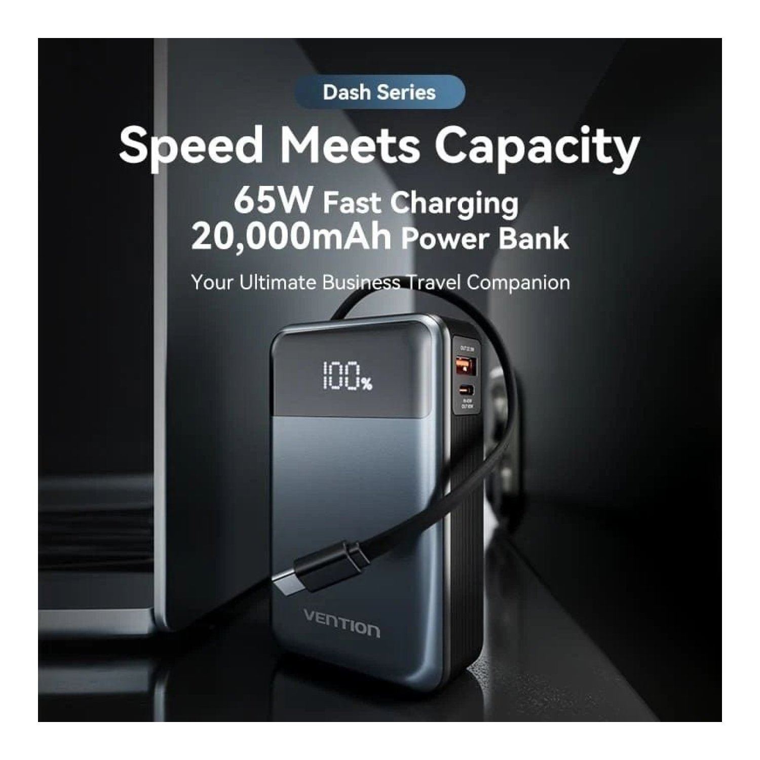 Vention Powerbank 20000mAh · 65W · USB Tipo-C · Gris
