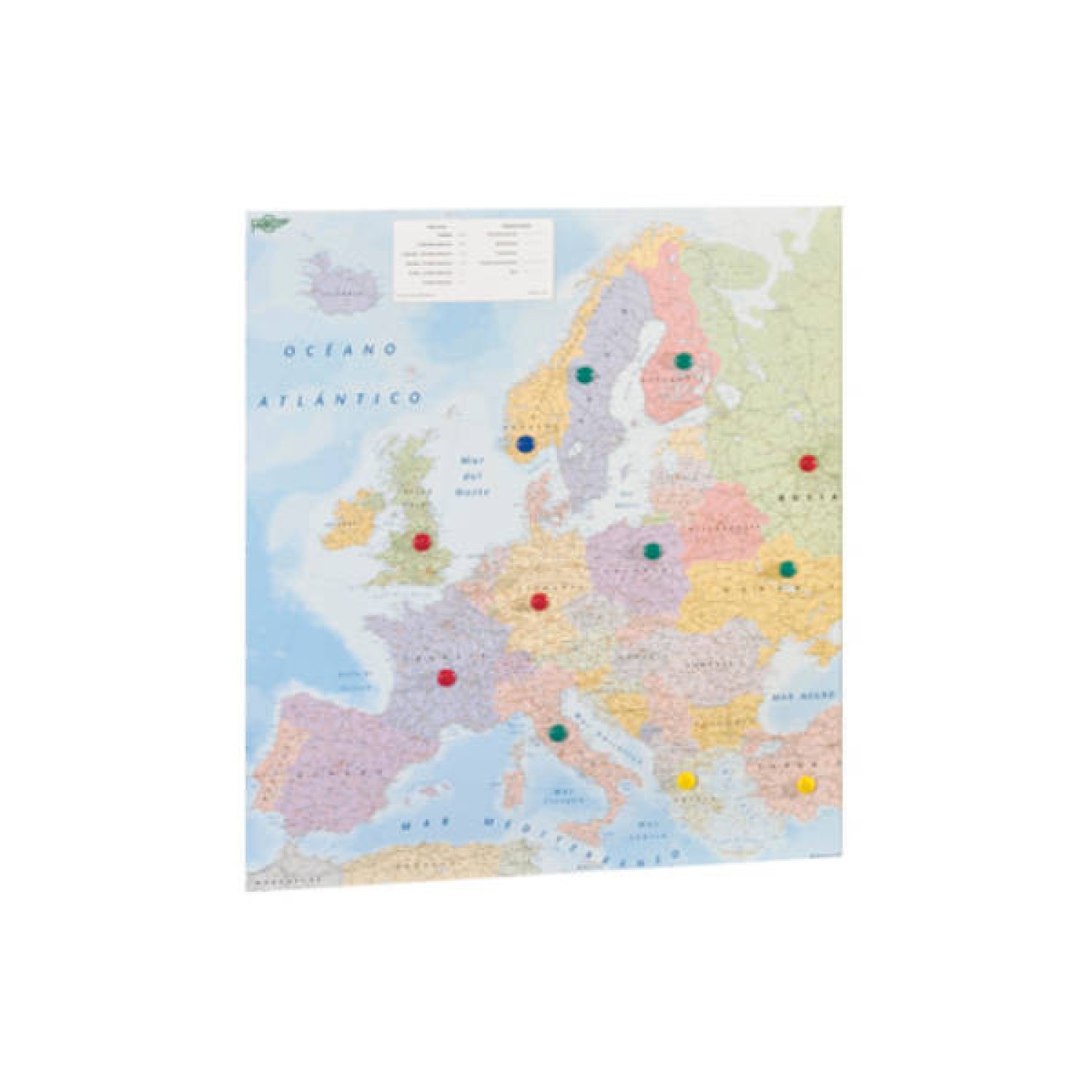 FAIBO · Mapa de Europa Plastificado · 119x93 cm · Sin Marco · Enrollado
