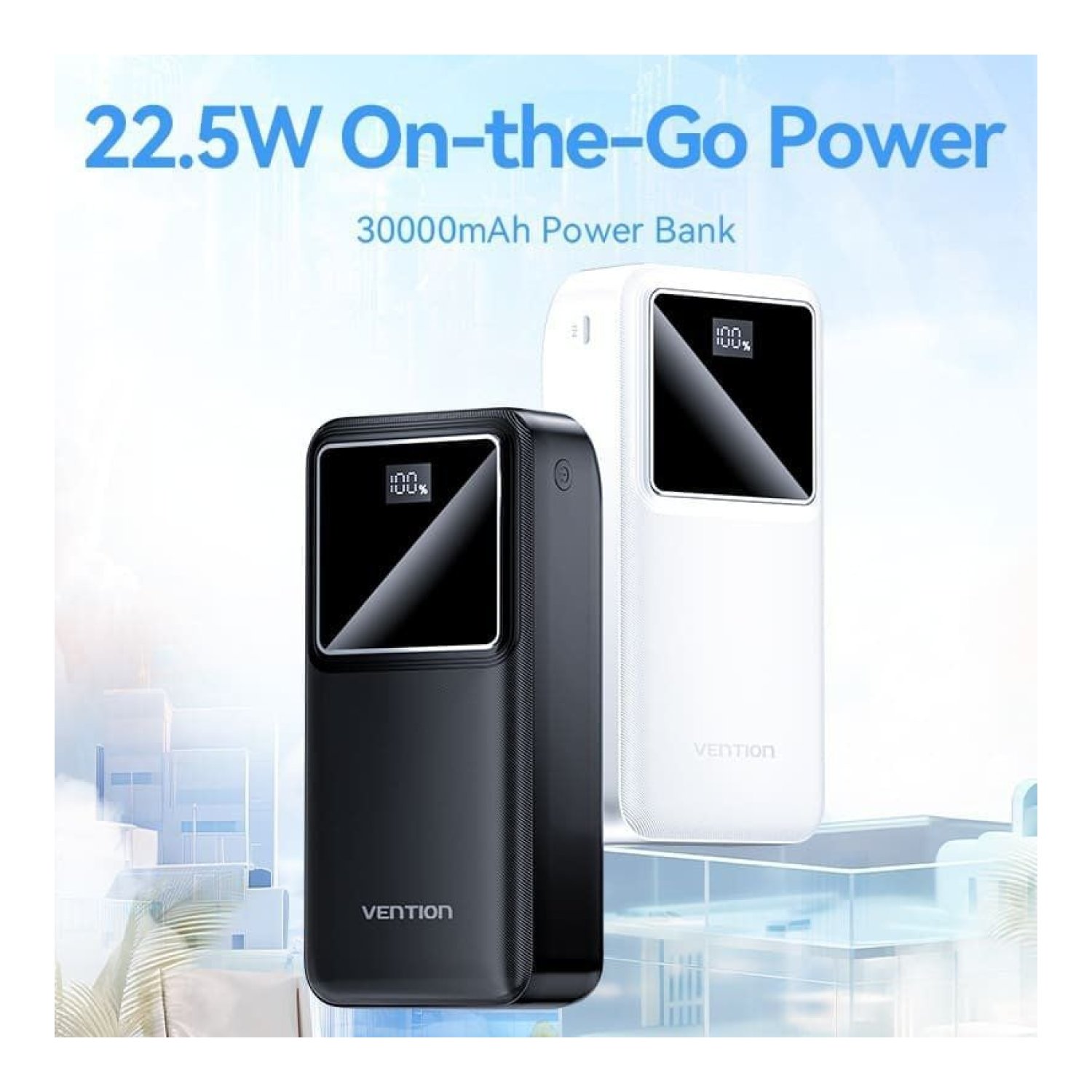 Vention Powerbank 30000mAh · 22,5W · Blanca