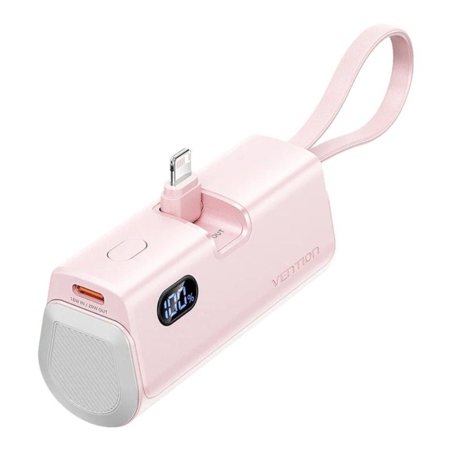 Vention Powerbank 4800mAh · 22,5W · Rosa · USB-C y Lightning