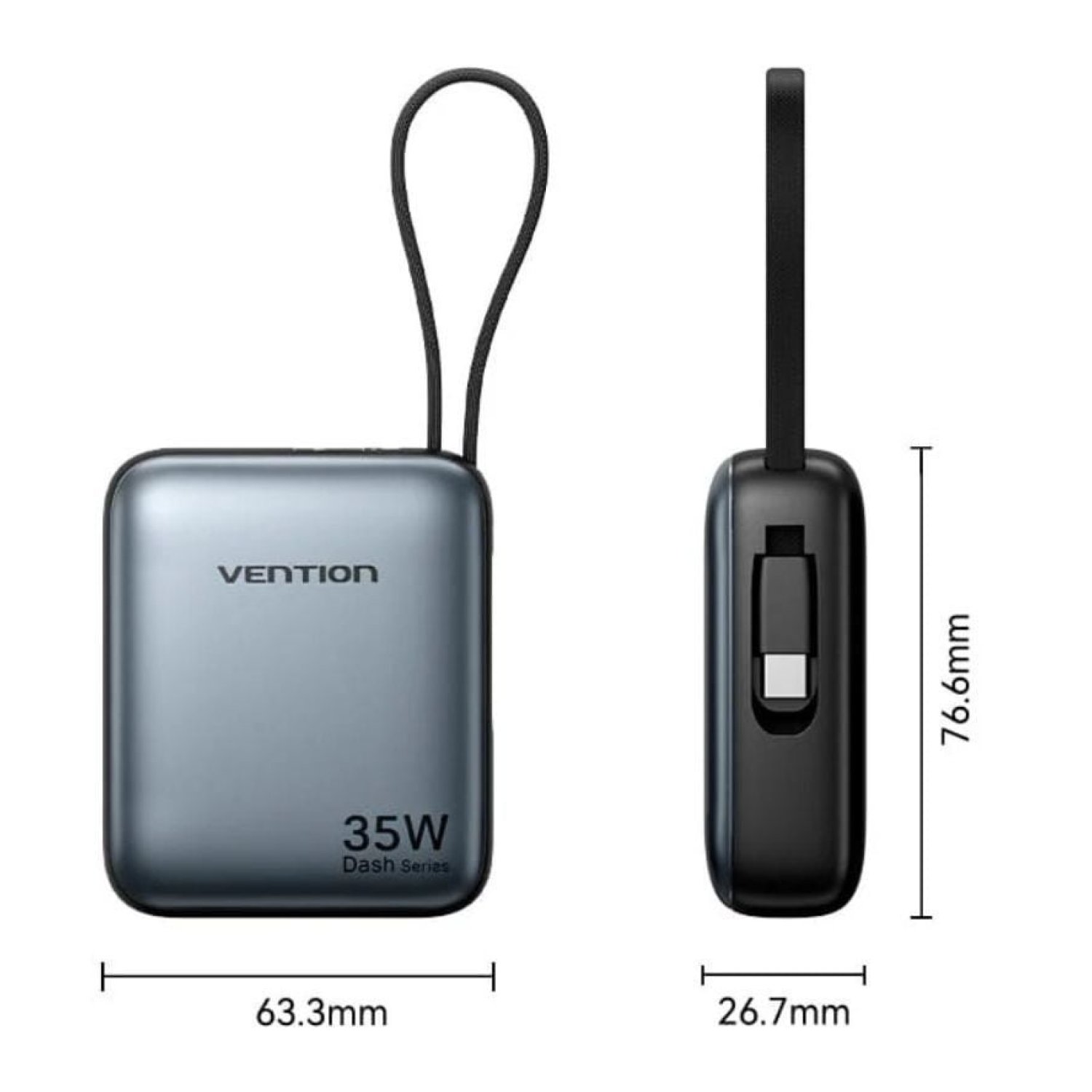 Vention Powerbank 10000mAh · 35W · USB Tipo-C · Gris
