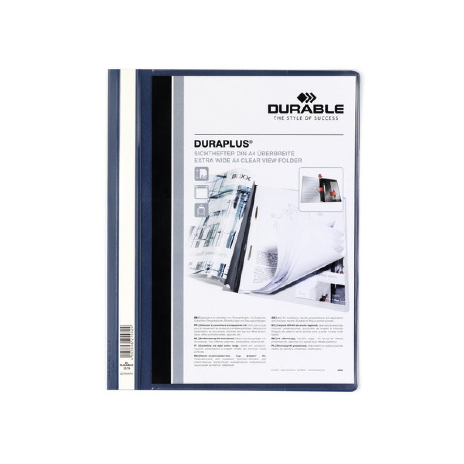 Durable · Dossier Fastener DuraPlus A4 · PVC Azul Oscuro