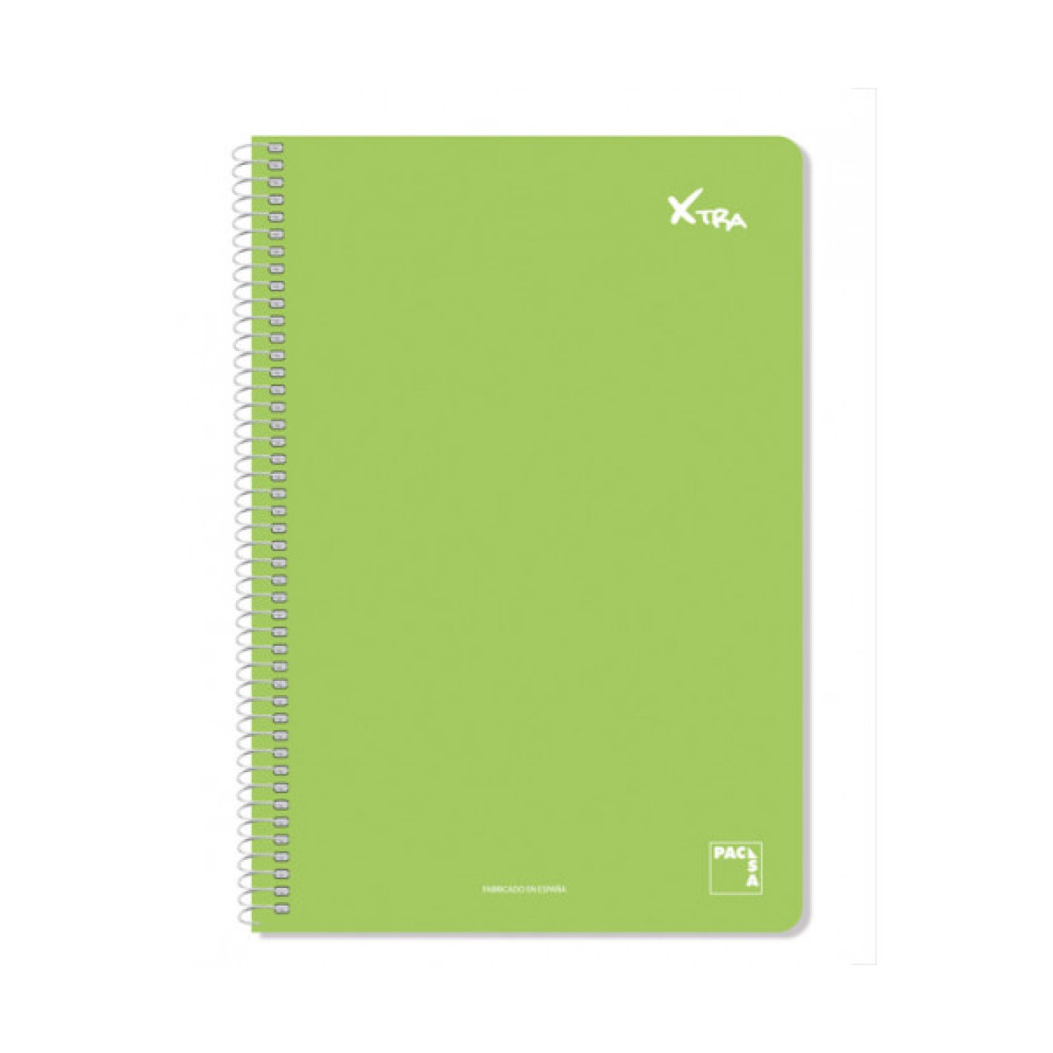 Pacsa · Cuaderno Folio Xtra 80 Hojas · Cuadrícula 4x4 · Tapa Contracolada Verde Oscuro