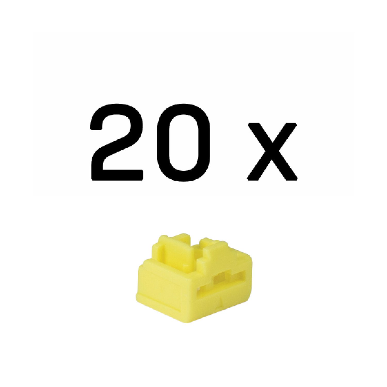 Lindy · Bloqueador Puerto RJ-45 · ABS · Amarillo · Pack 20 unidades