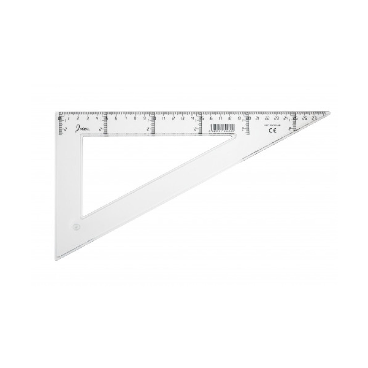 Faibo Cartabón Transparente · 30 cm · Plástico Graduado y Biselado