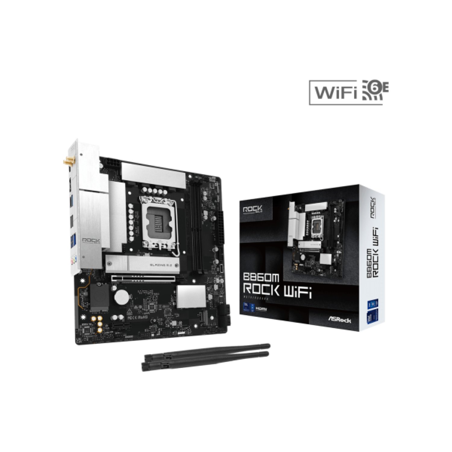 ASRock B860M Rock WiFi · LGA 1851 · Intel B860 · Micro ATX · WiFi