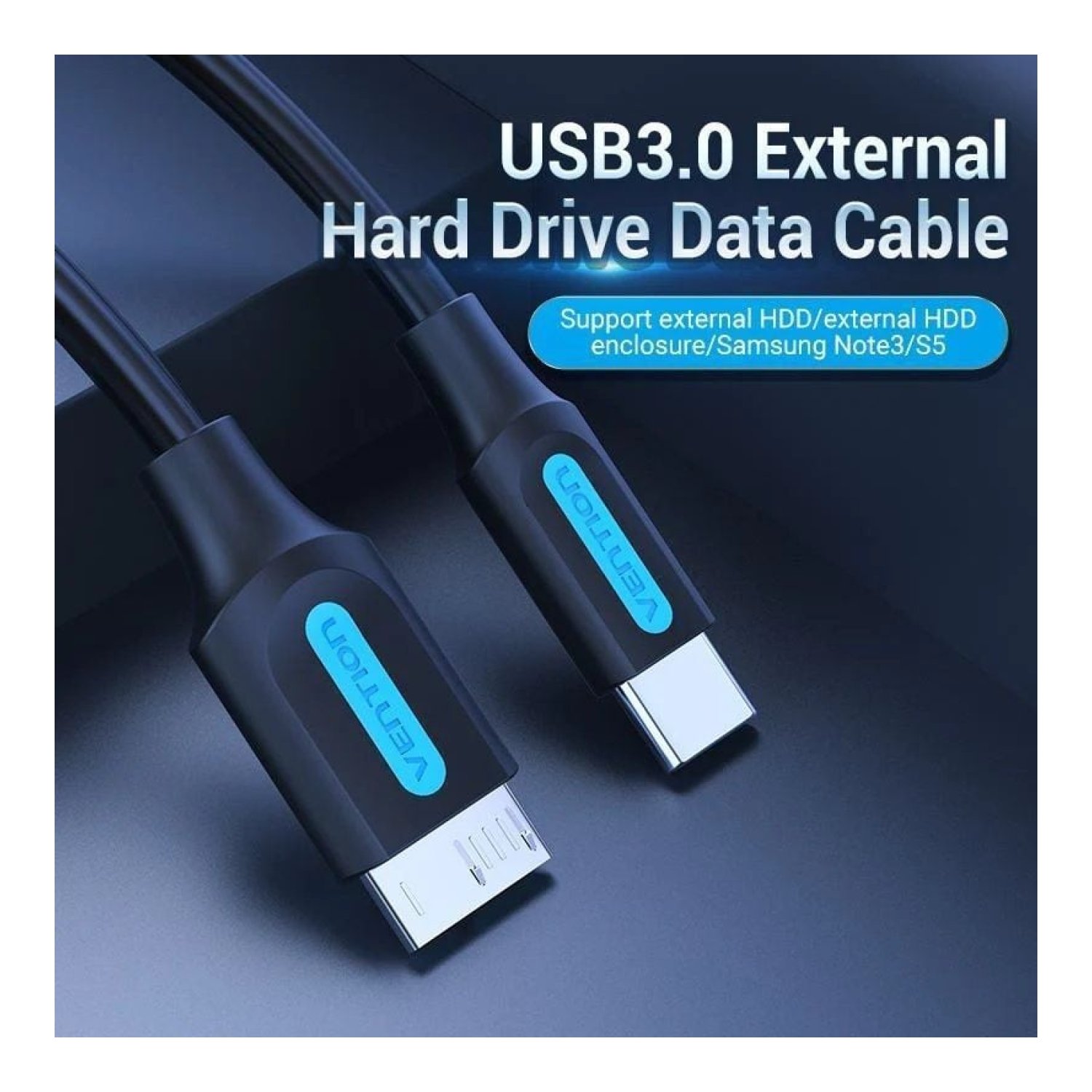 Vention · Cable USB 3.0 · Micro-USB a USB-C · 5Gbps · 50cm · Negro