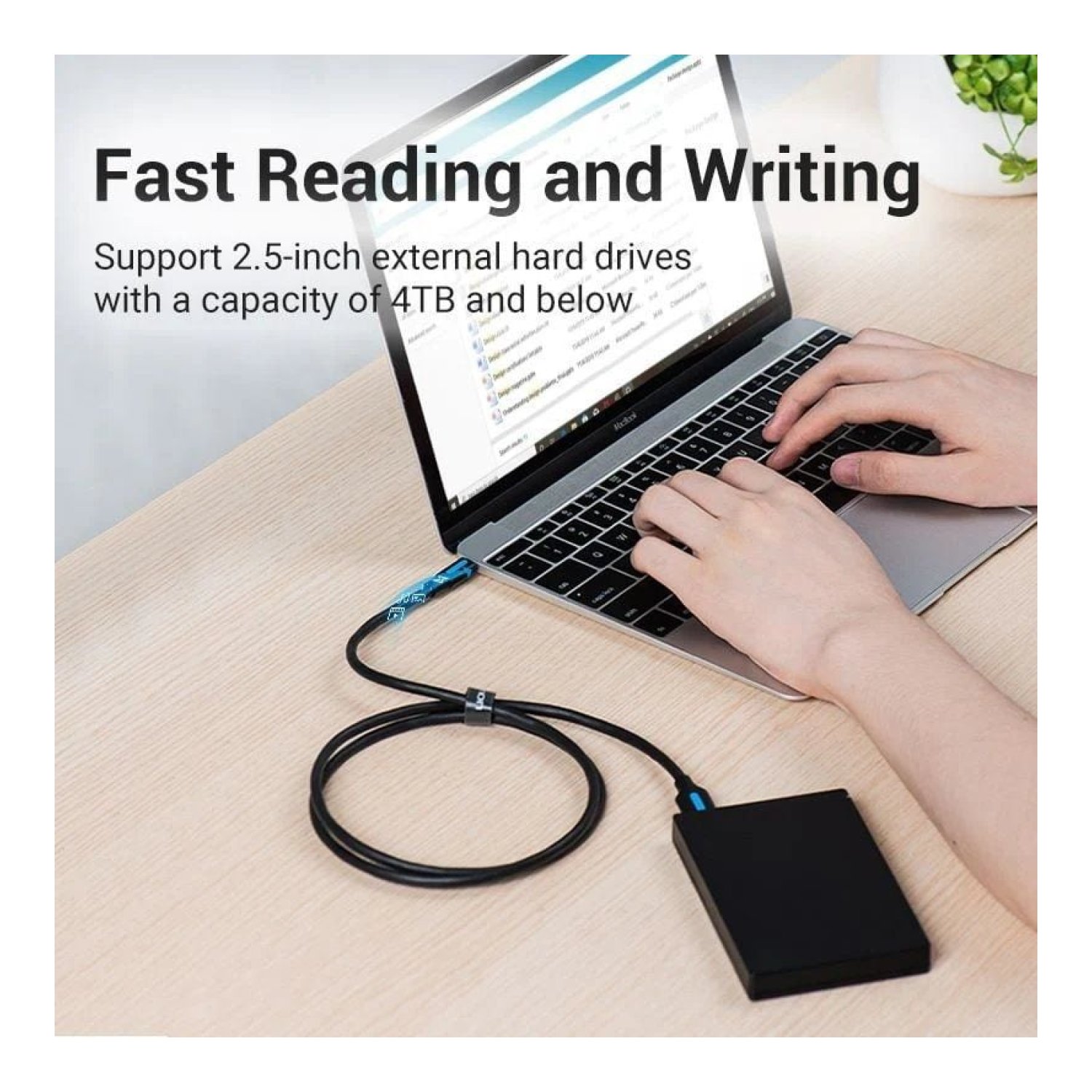 Vention · Cable USB 3.0 · Micro-USB a USB-C · 5Gbps · 50cm · Negro