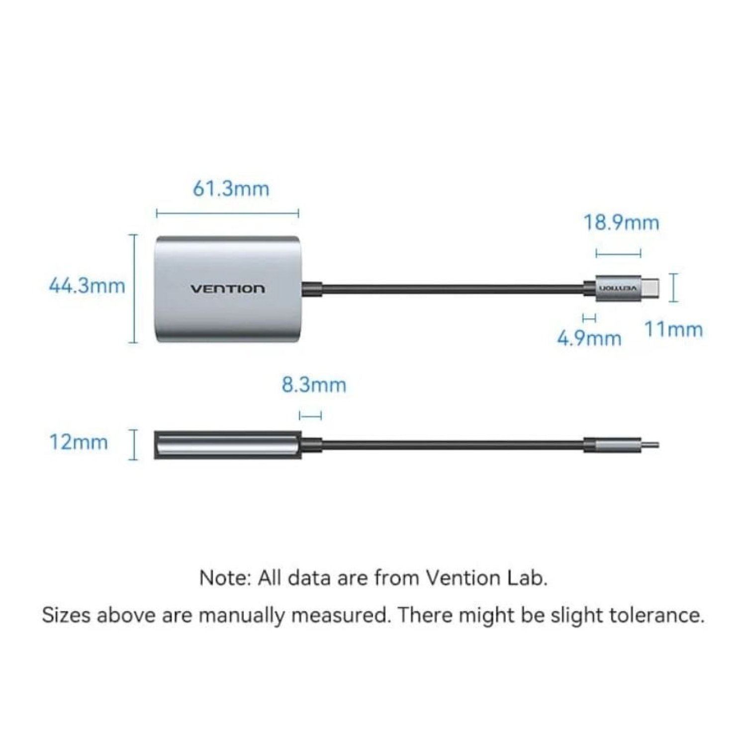 Vention · Cable Conversor USB-C a 2x HDMI · Gris