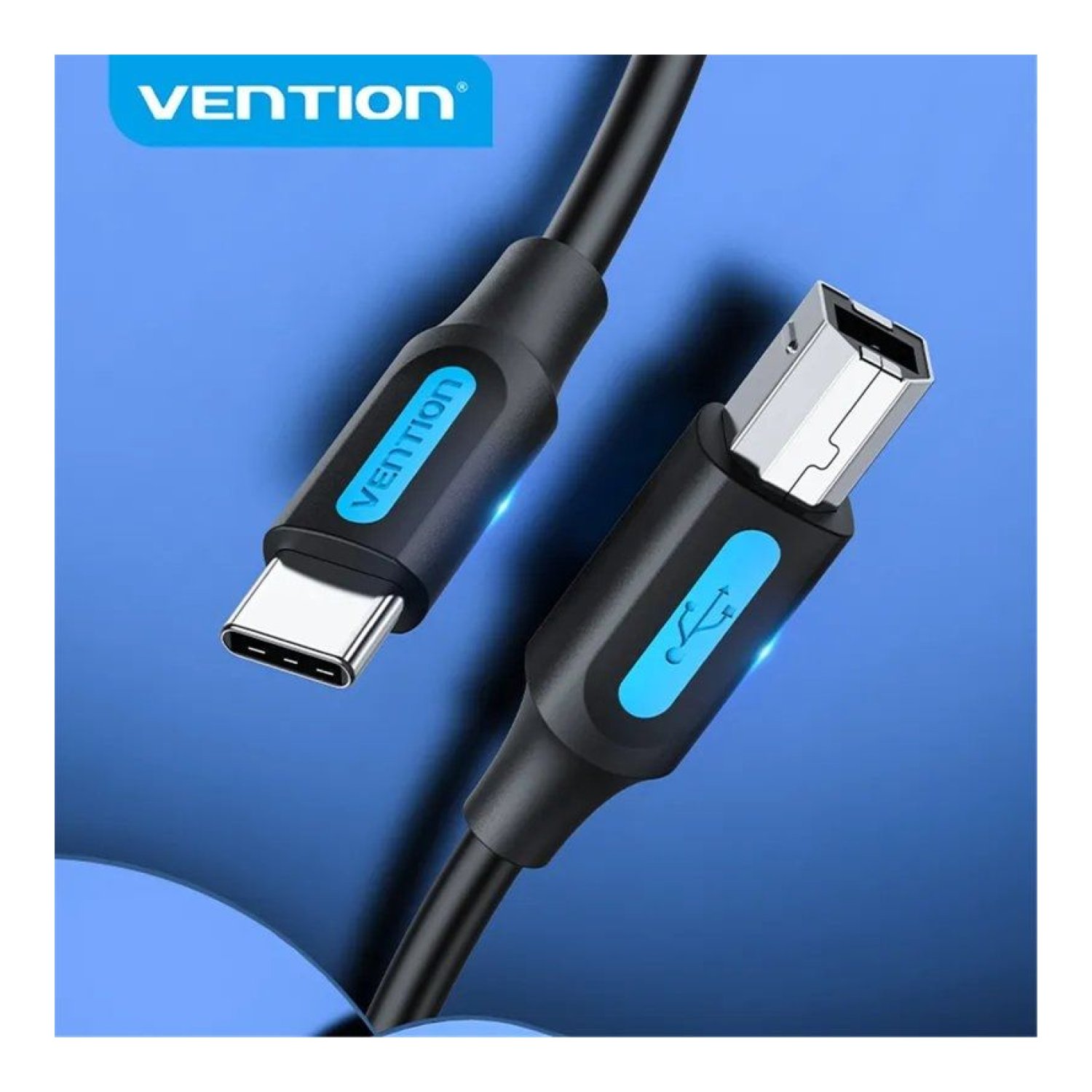 Vention Cable USB 2.0 Tipo-C · USB Tipo-B a Tipo-C · 2m · 480Mbps · Negro