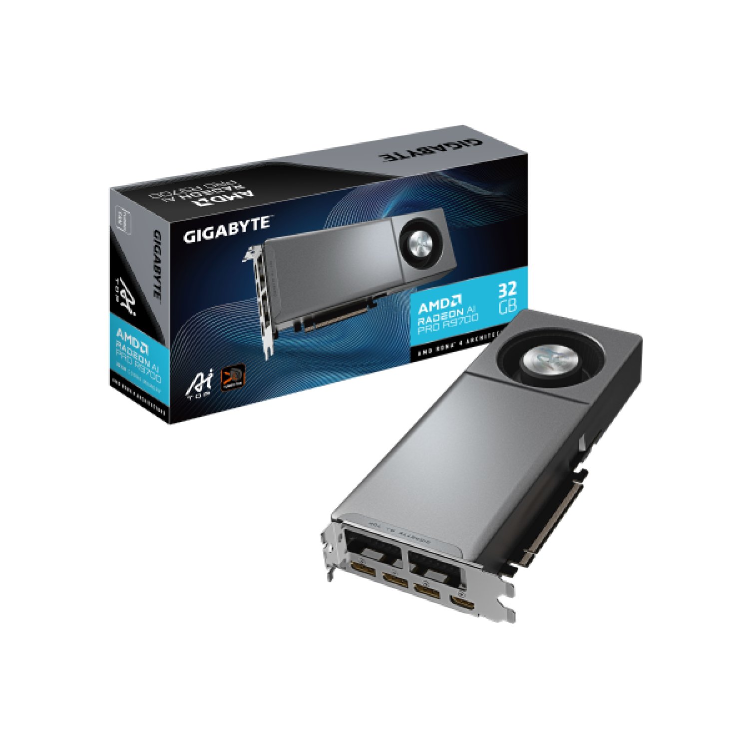 Gigabyte Radeon AI PRO R9700 · 32GB GDDR6 · PCI-E 5.0 · 256-bit · 2920MHz