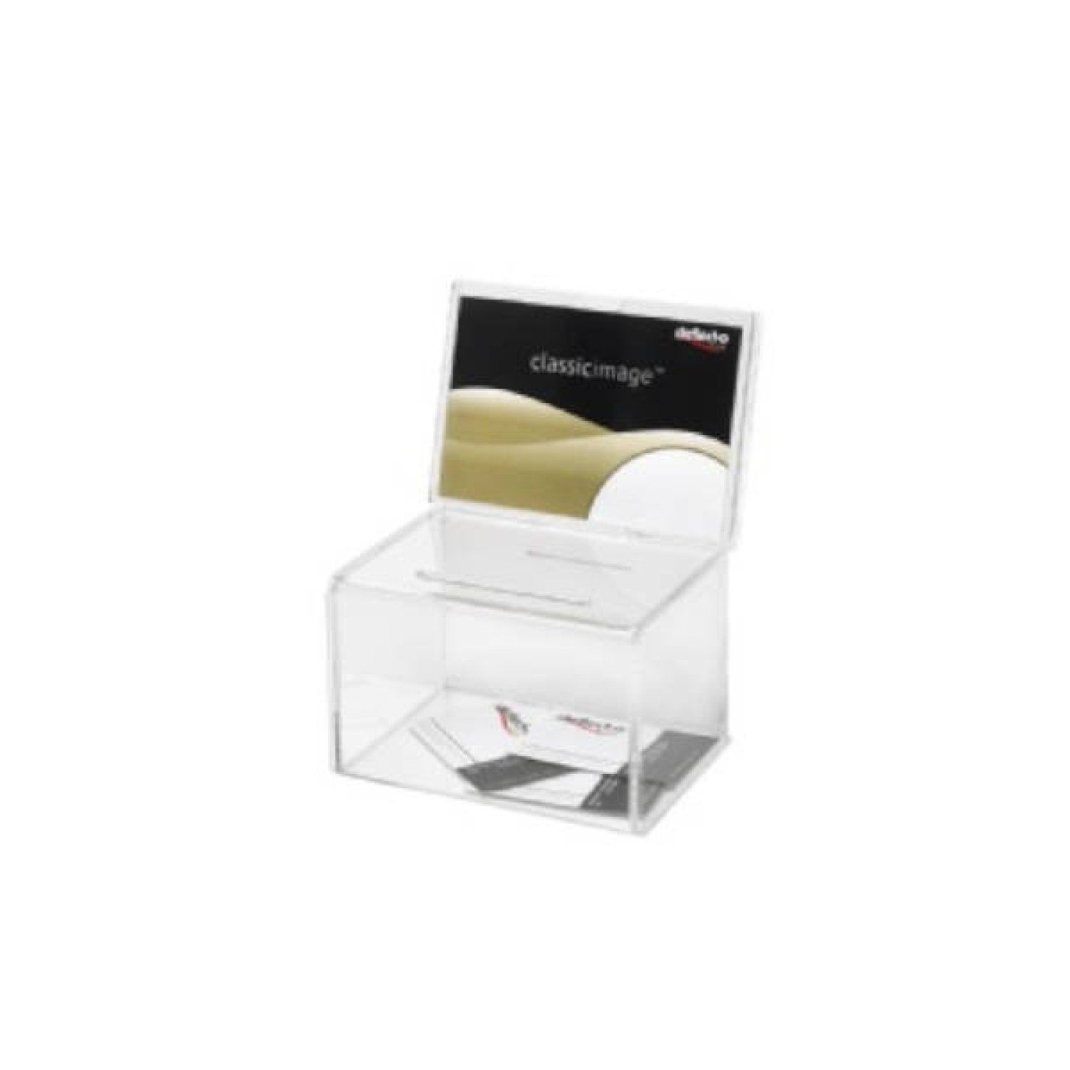 Deflecto · Caja Transparente para Sugerencias · 16,5x11 cm · Sin Llave