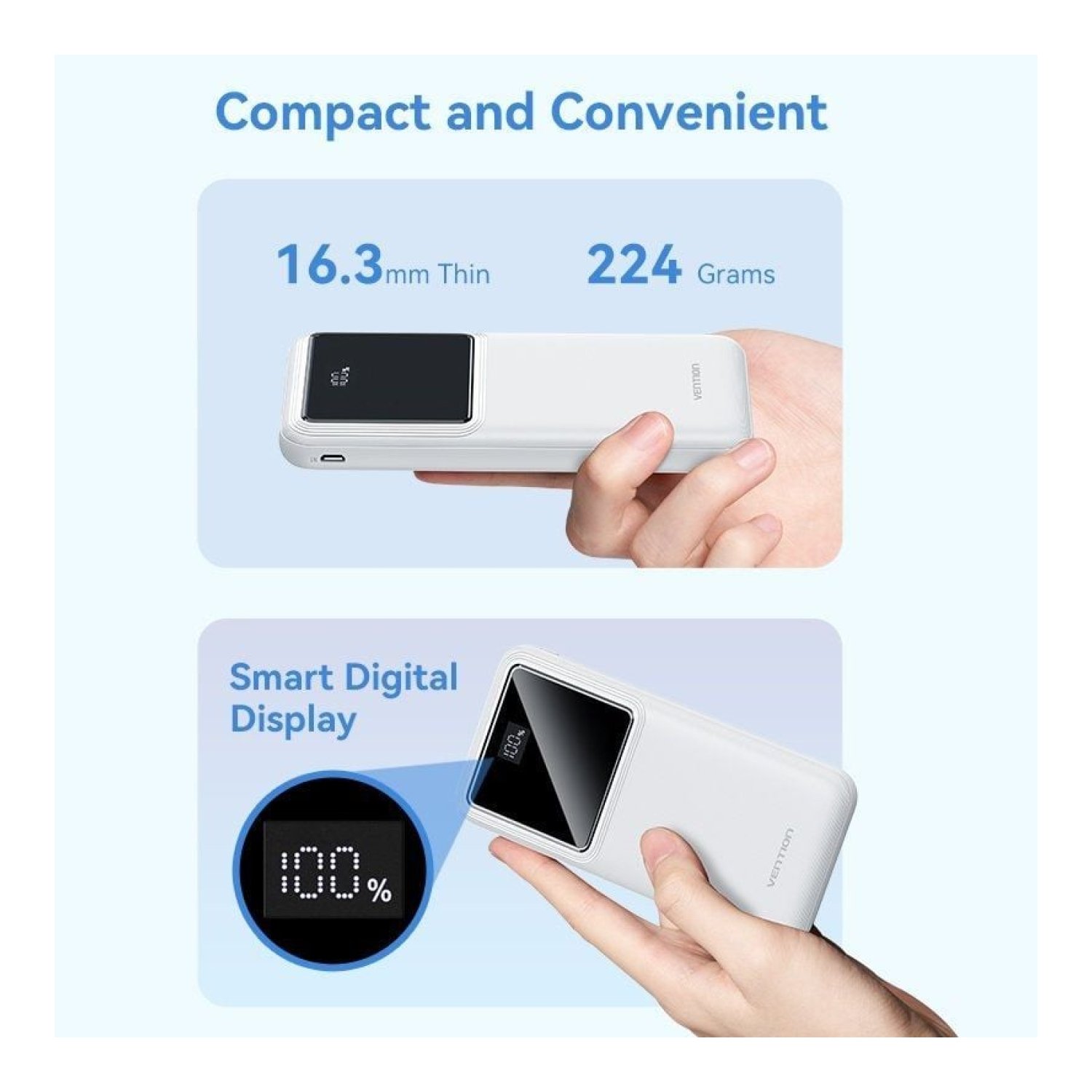 Vention Powerbank 10000mAh · 22,5W · Blanca