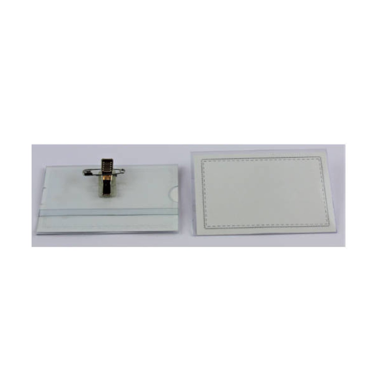 Iberplas · Pack 50 Fundas PVC Identificación · 55x87mm · Con Pinza e Imperdible