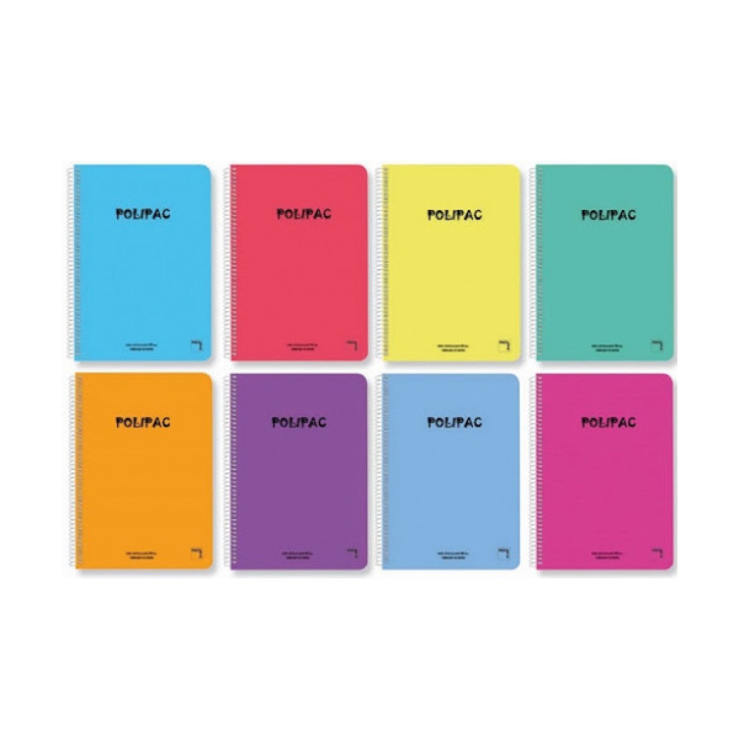 PACSA Cuaderno Polipac Tapa Polipropileno · Formato 4º · 80 Hojas · Cuadrícula 4x4 · 8 Colores