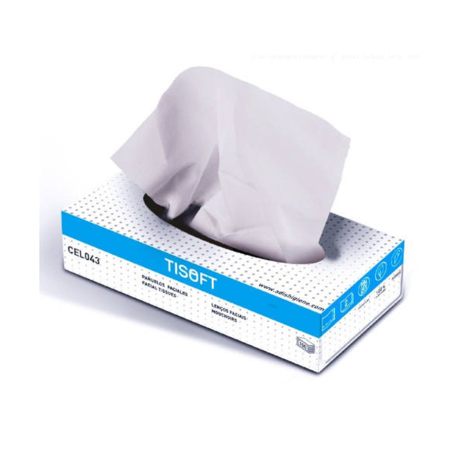 Tisoft · Pañuelos Faciales · Caja 100 unidades · Suaves y resistentes