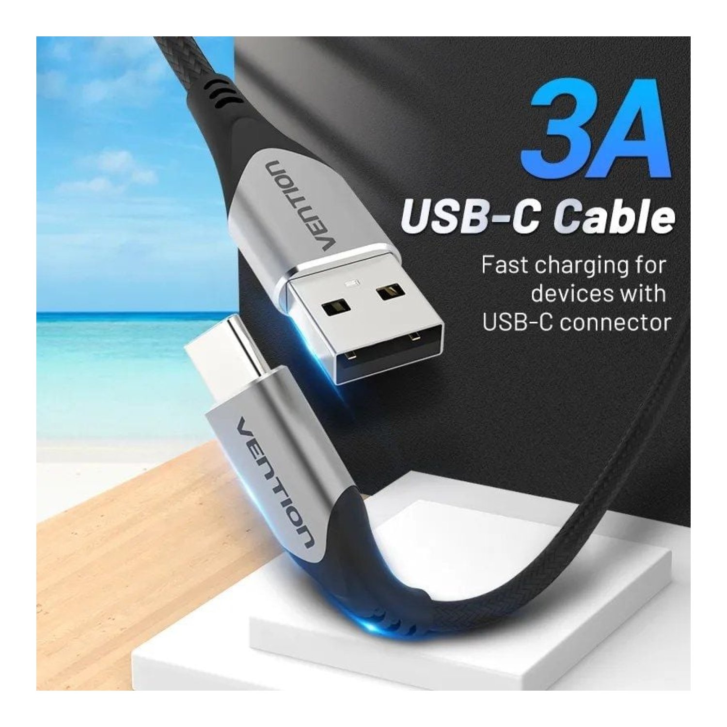 Vention · Cable USB 2.0 Tipo-C · 480Mbps · 50cm · Gris