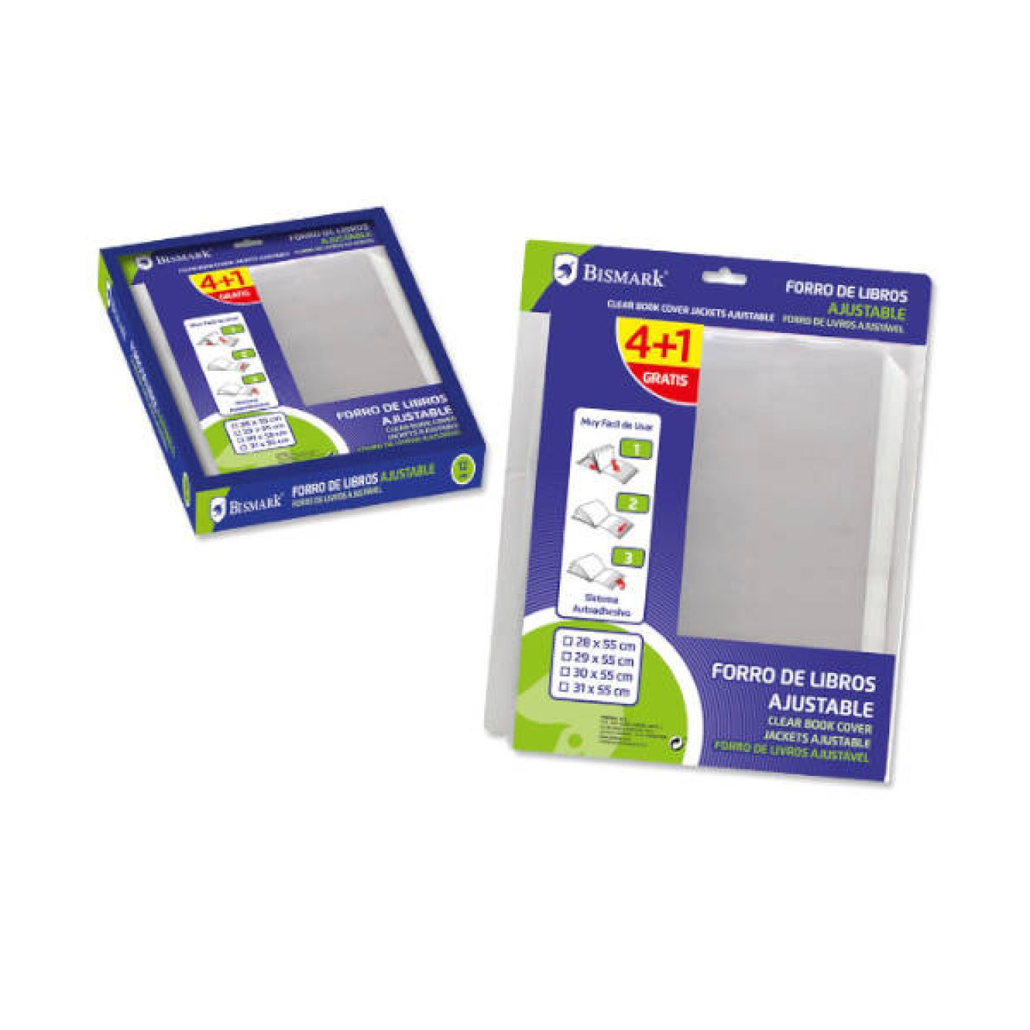 Bismark · Forro Libros Ajustable · 29x55cm · Pack 5 unidades