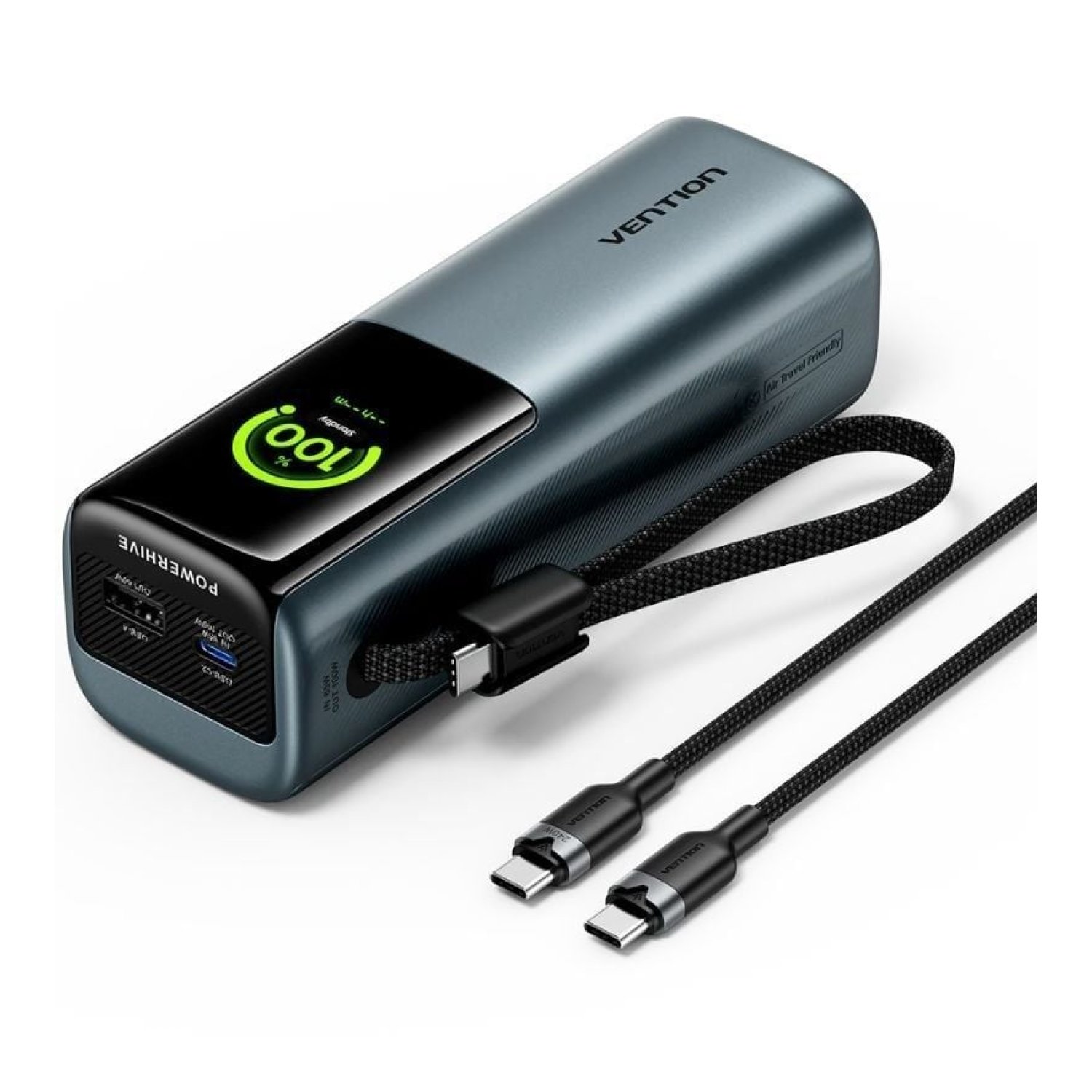 Vention Powerbank 20000mAh · 165W · Gris · Cable USB-C incluido