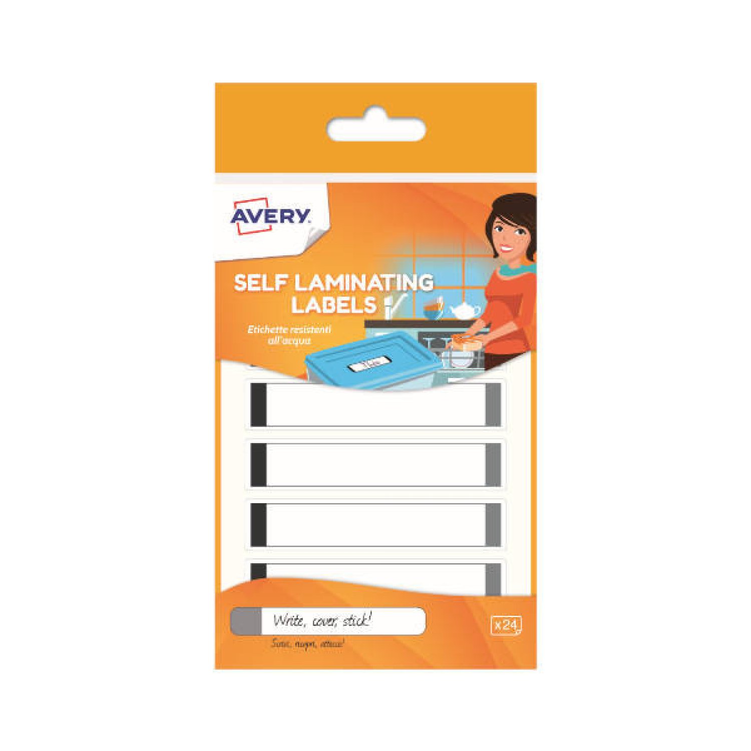 Avery · 24 Etiquetas Adhesivas · 86x17mm · Plastificadas Resistentes al Agua · Gris