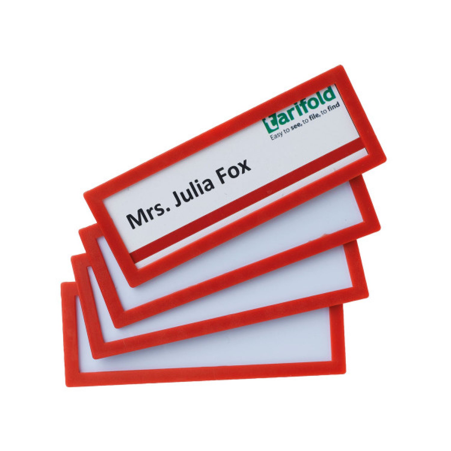 Tarifold · Pack 4 Marcos Identificación · 120x45mm · Adhesivo · Rojo