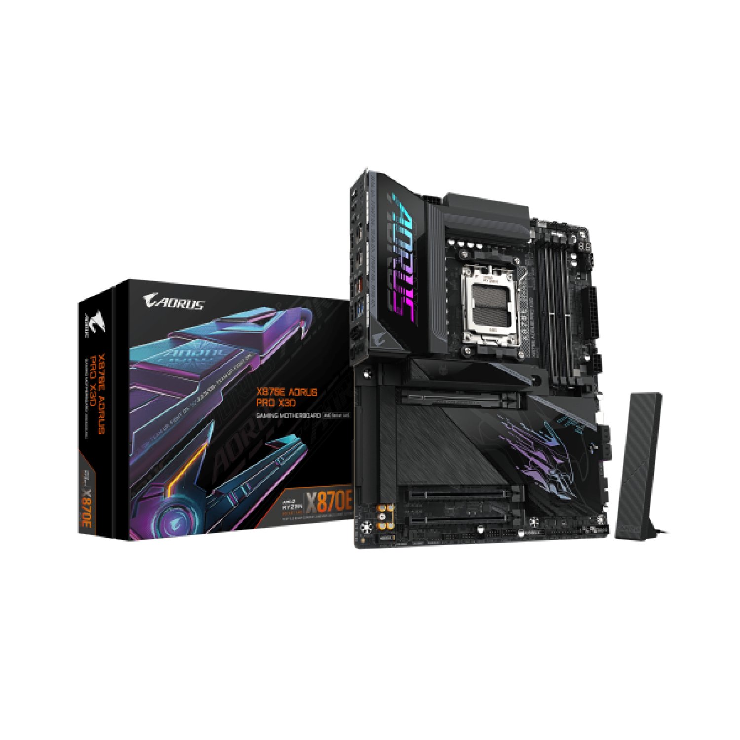 GIGABYTE X870E AORUS PRO X3D · Placa Base · AMD Ryzen 9000 · DDR5 9000MHz · PCIe 5.0 · Wi-Fi 7 · USB 4