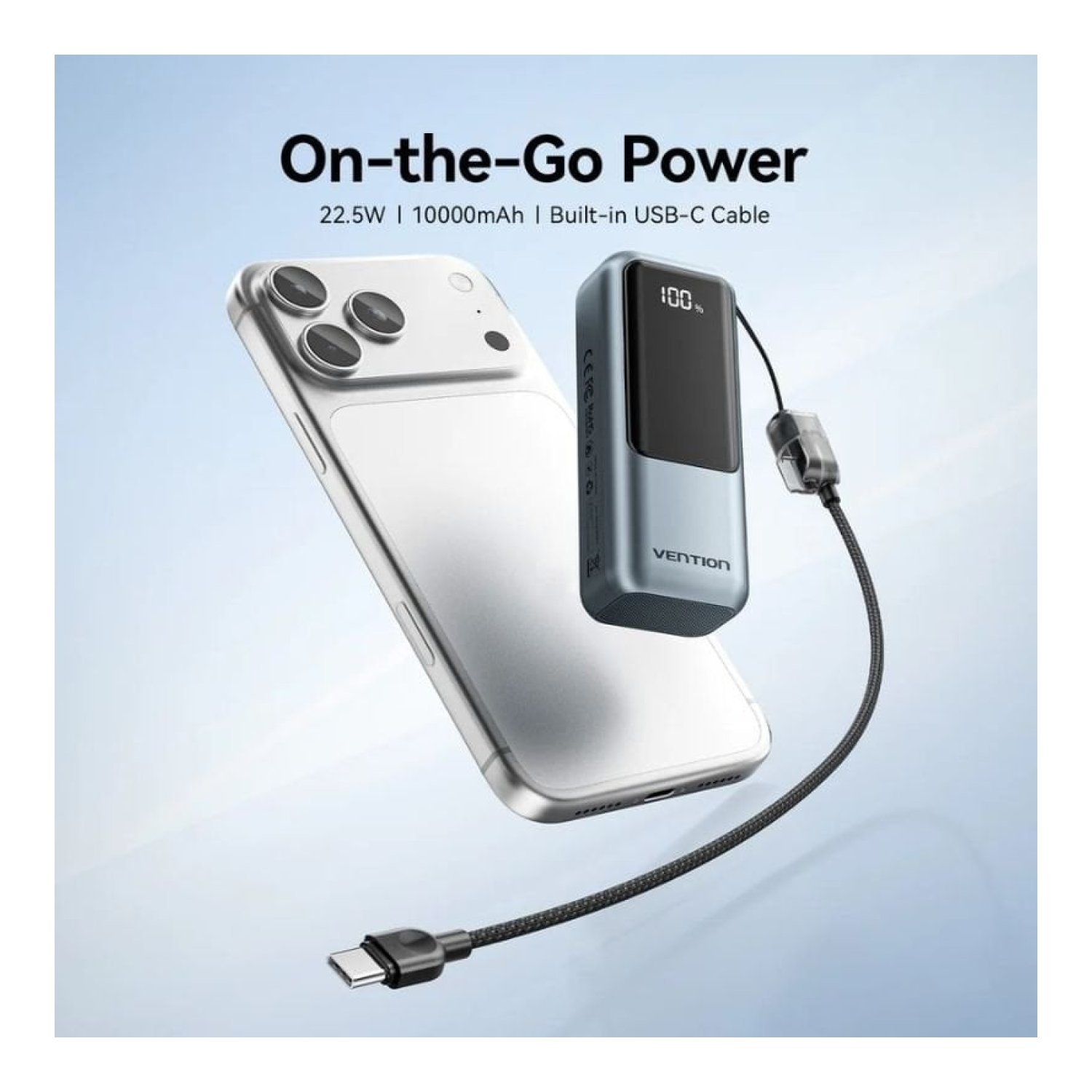 Vention Powerbank · 10000mAh · 22,5W · Gris