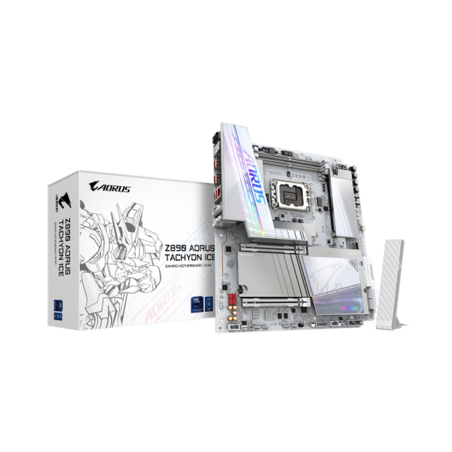 Gigabyte Z890 Aorus Tachyon Ice · Placa Base Intel Core Ultra · DDR5 9500MHz · PCIe 5.0 · Wi-Fi 7 · LAN 5GbE