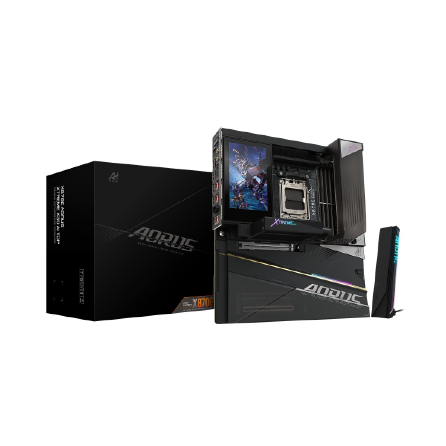 Gigabyte X870E AORUS XTREME X3D AI TOP · Placa Base AMD · VRM 24+2+2 · DDR5 9000MHz · PCIe 5.0 · Wi-Fi 7 · USB 4