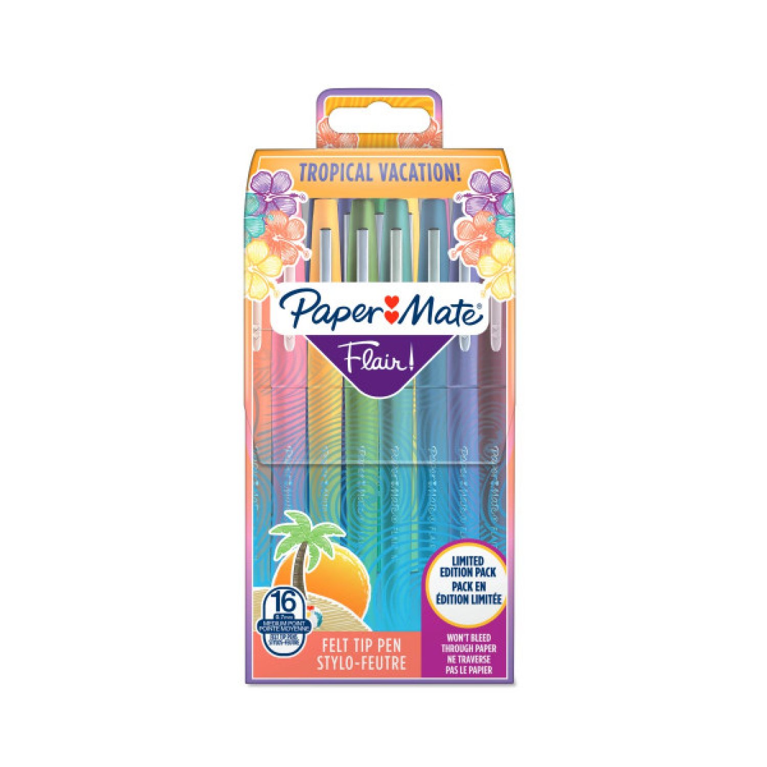 Paper Mate Flair Original · Pack 16 Rotuladores · Colores Tropical
