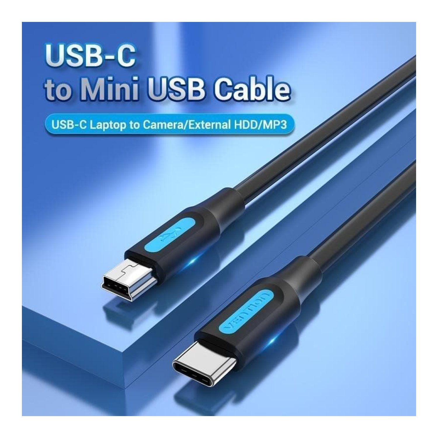 Vention Cable USB 2.0 Tipo-C · MiniUSB · 480Mbps · 1m · Negro