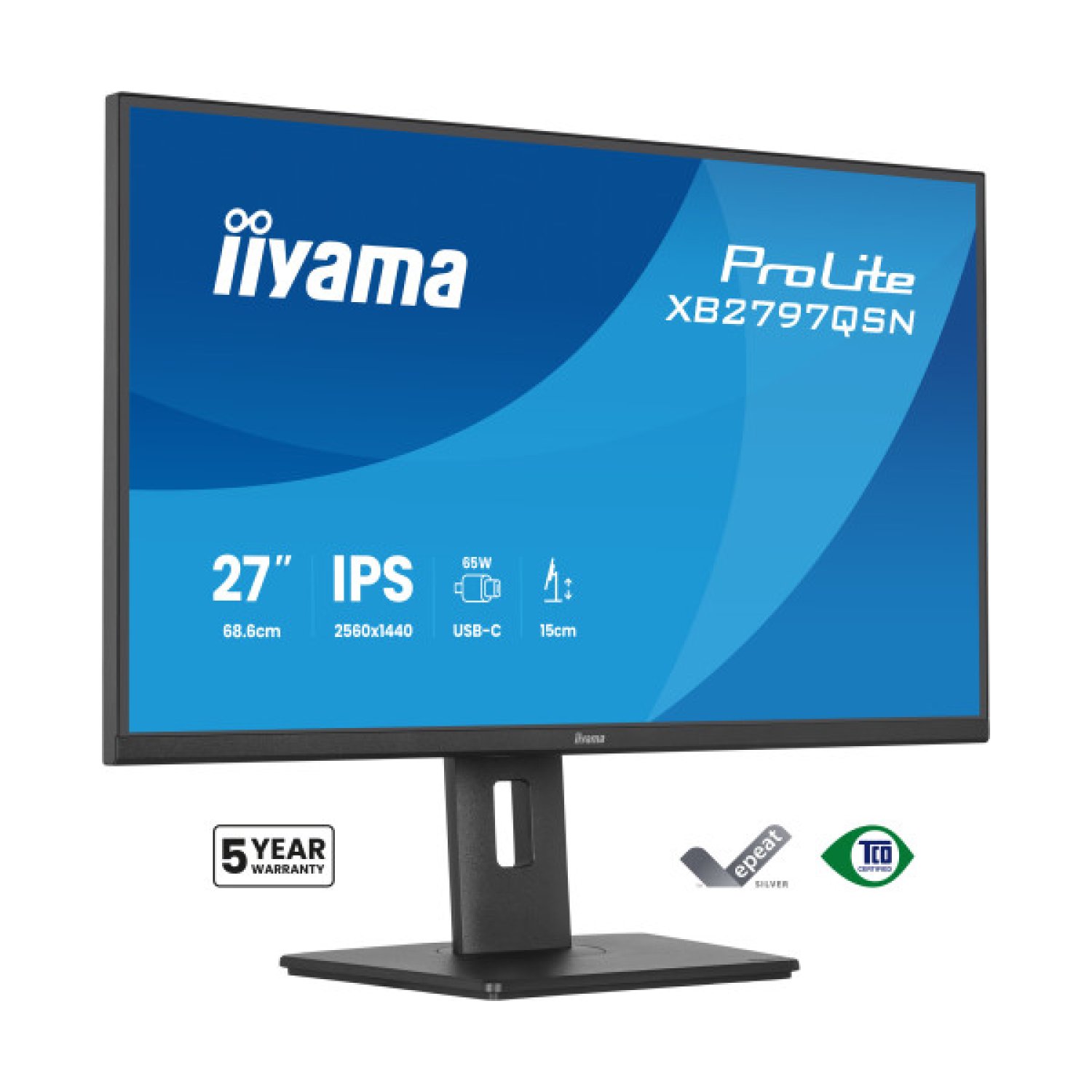Iiyama Monitor IPS 27" · 2560x1440 · 75Hz · 4-Side Slim Bezel