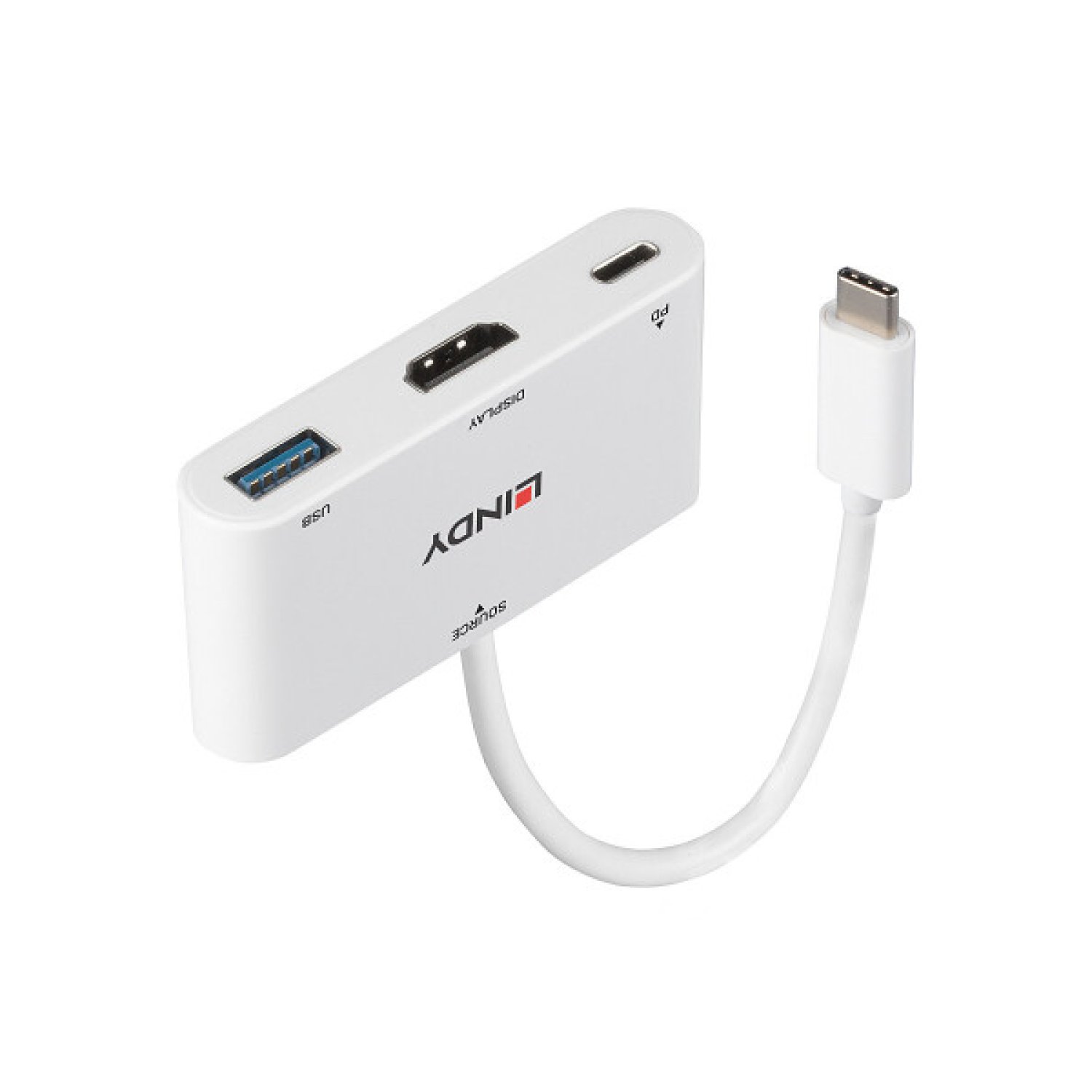 Lindy · Adaptador Gráfico USB · 4K (3840 x 2160) · Blanco