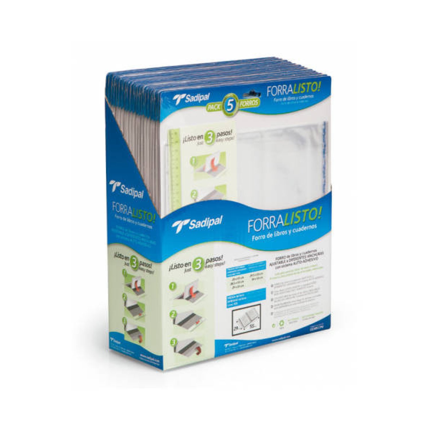 Sadipal · Funda de Forro con Solapas · 28 cm · Pack 5 unidades