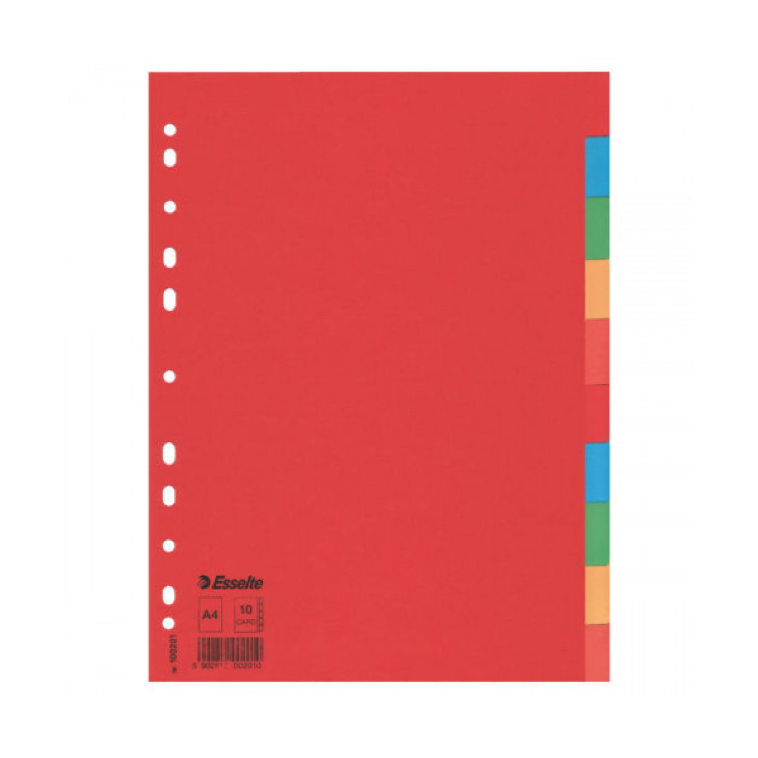 Esselte Separador Cartón · 10 Posiciones · Formato A4 · Colores Vivos