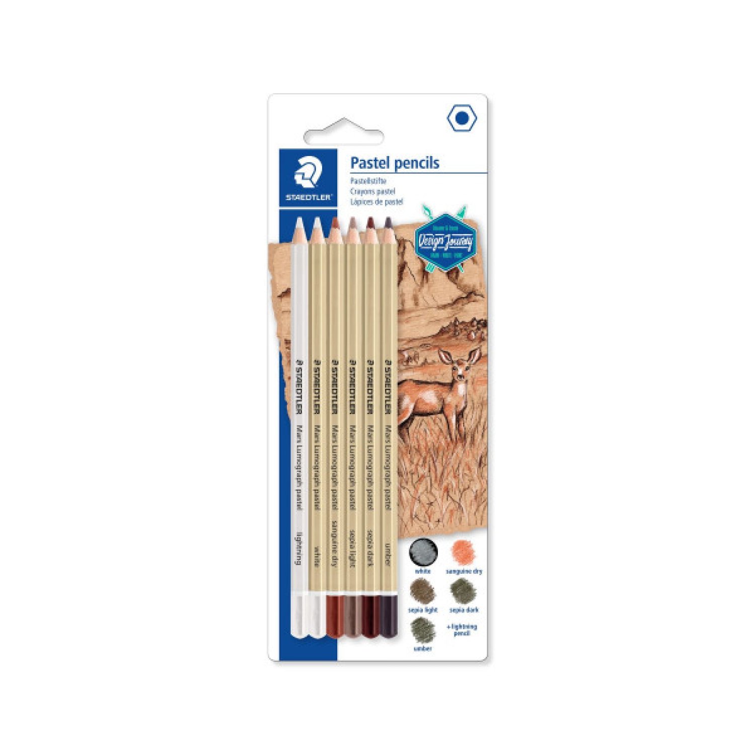 Staedtler · Lápices de Colores · 6 Tonos Tierra y Blanco · Blíster