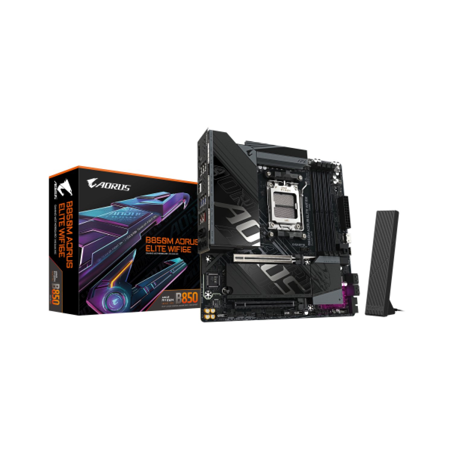 Gigabyte B850M AORUS Elite WiFi 6E · AM5 · DDR5 hasta 8200MHz · PCIe 5.0 · WiFi 6E