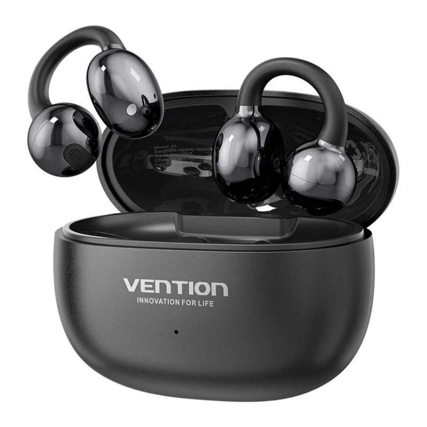 Vention Echo Clip A11 Pro · Auriculares Bluetooth · 6h Autonomía · Estuche Carga · Negro
