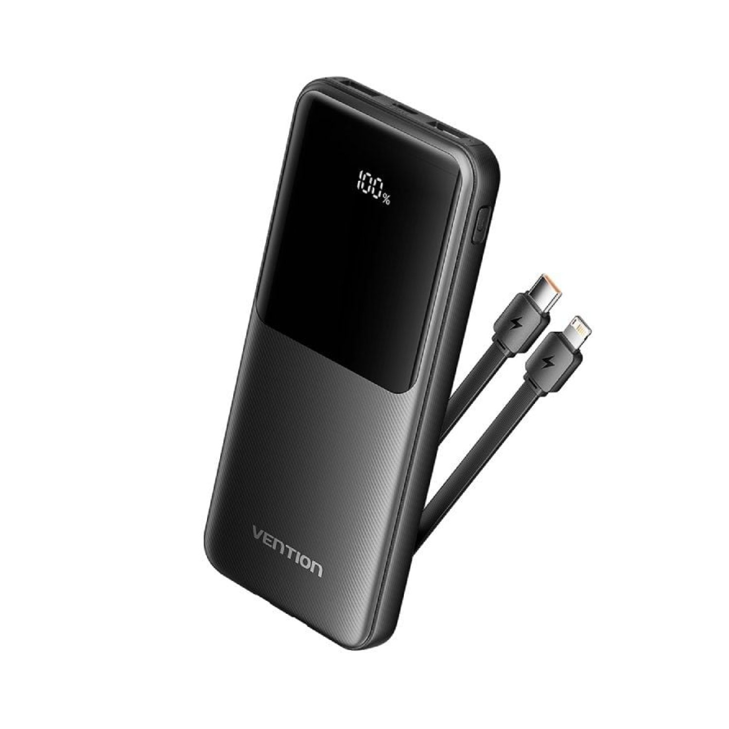 Vention Powerbank · 10000mAh · 22,5W · Negra · Cables USB-C y Lightning