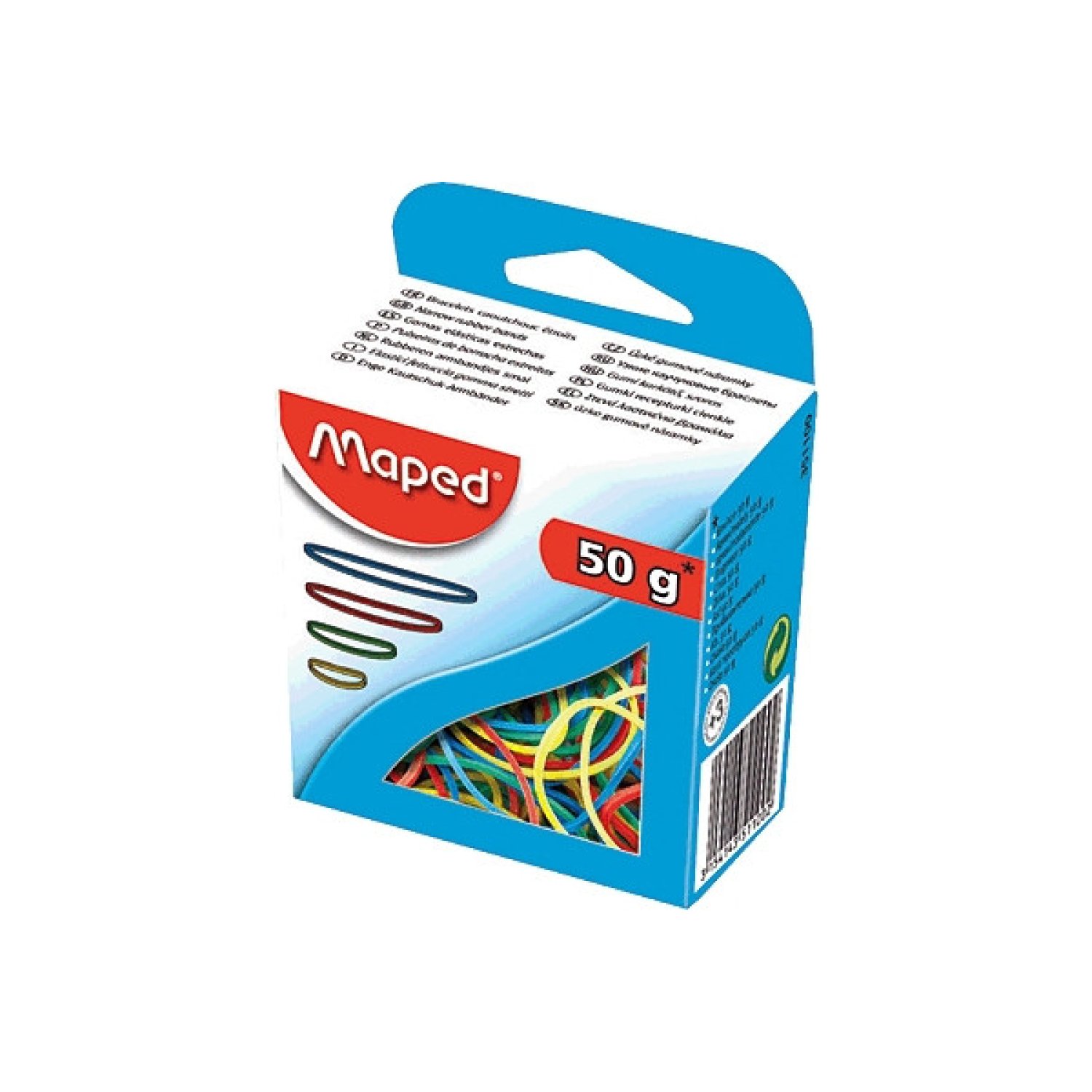 Maped · Expositor Gomas Elásticas · 12 Cajas · Colores Surtidos · 1,5mm