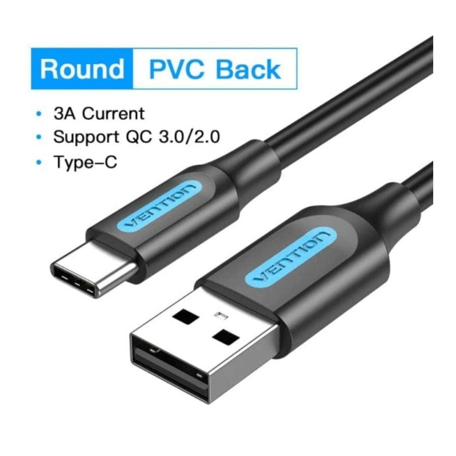 Vention · Cable USB 2.0 Tipo-C · 1m · 480Mbps · Gris
