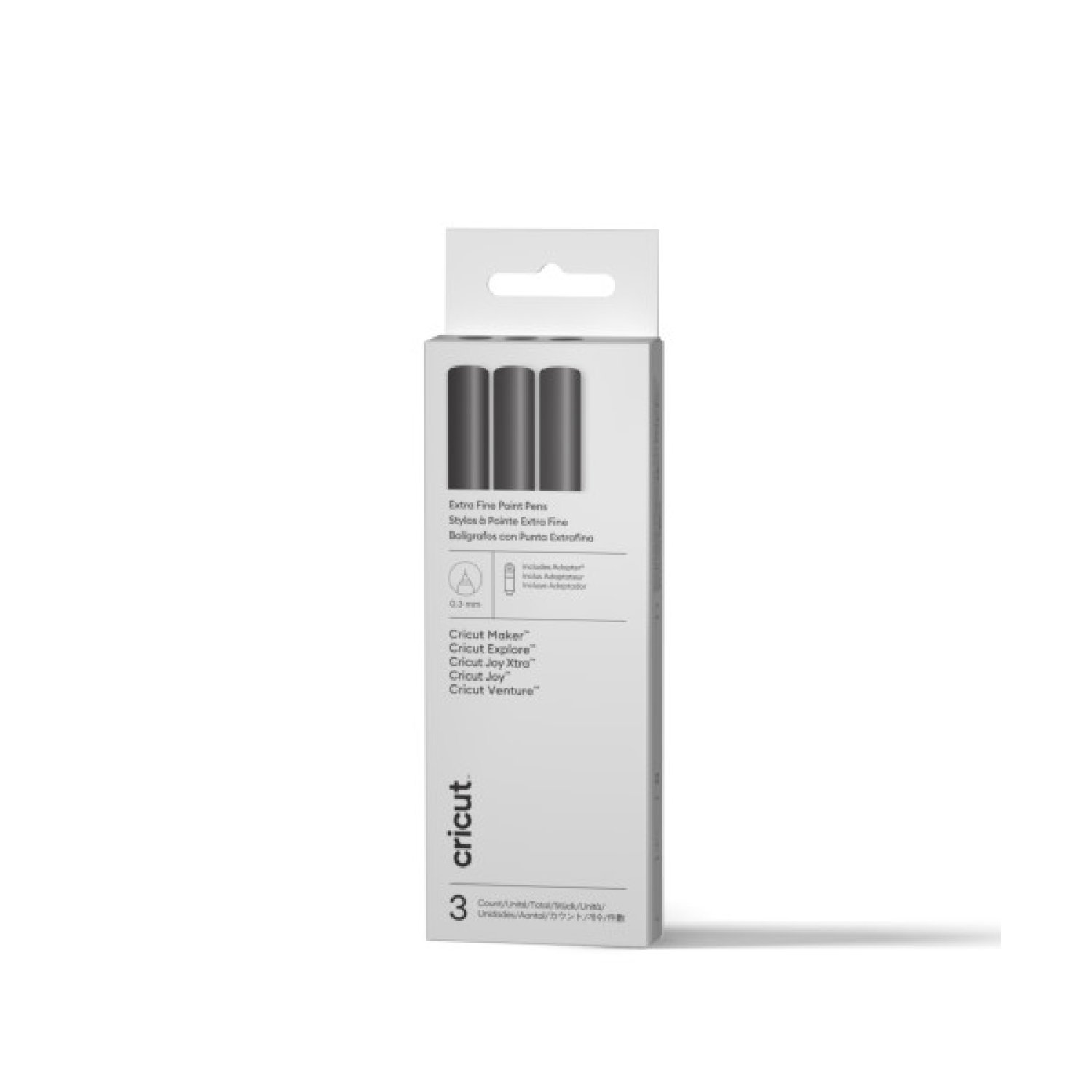 Cricut · Set 3 Bolígrafos Punta Extrafina 0,3mm · Con Adaptador