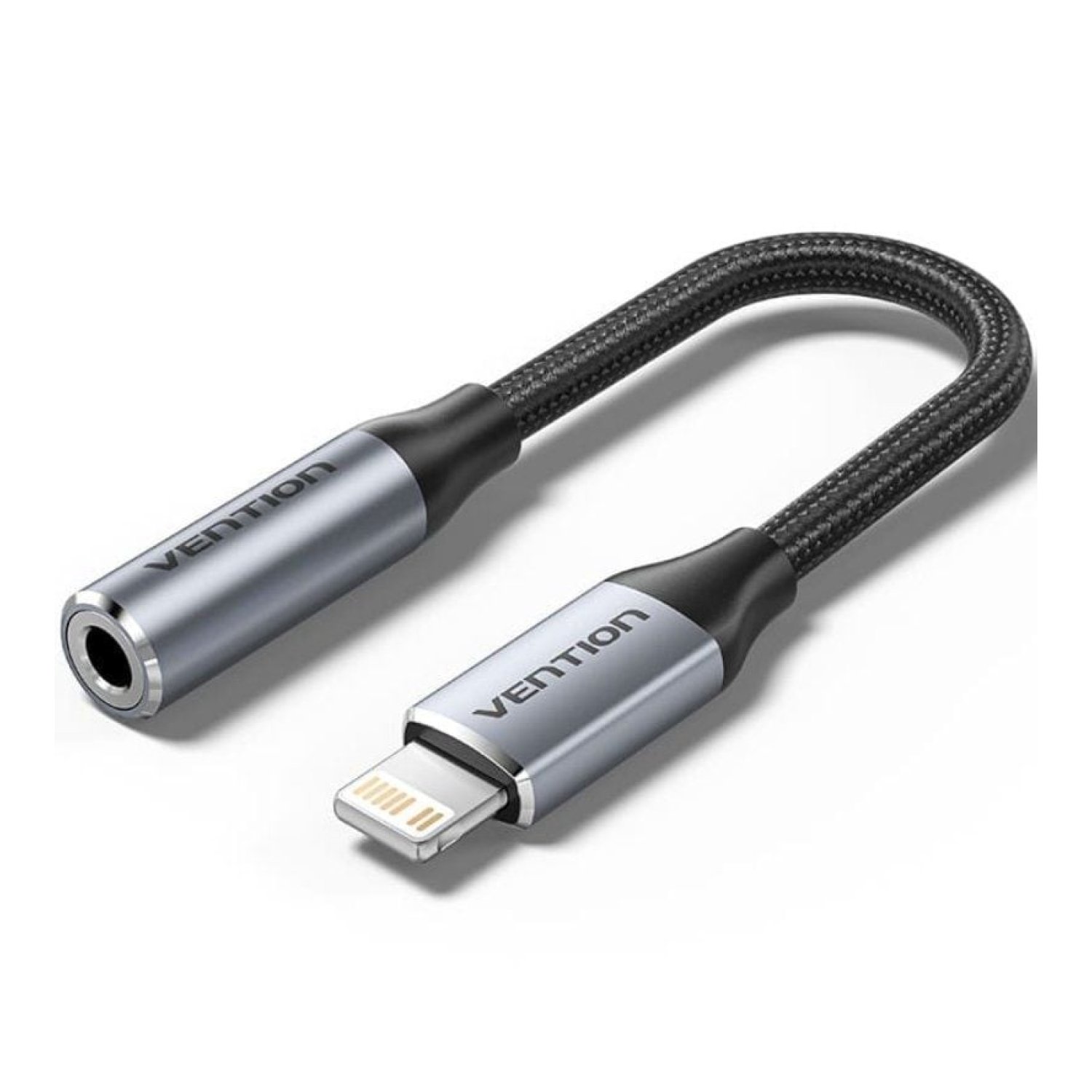 Vention · Conversor Jack 3.5 a Lightning · 10cm · Gris